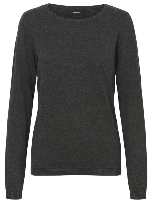 Vmcare Structure Ls O-neck Blou Noos (Dark Grey Mel)