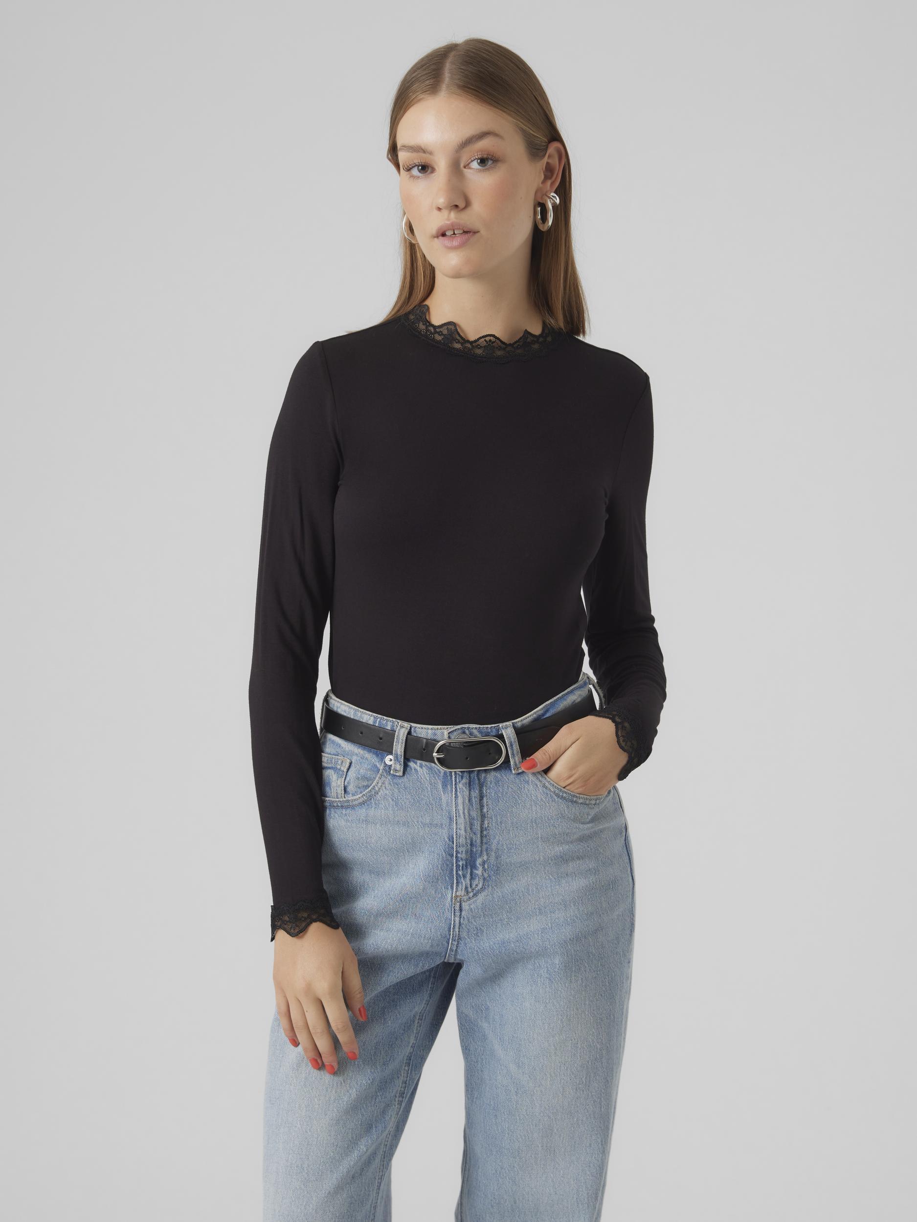 Vmrosa Ls Highneck Top Ga Jrs Noos (Black)