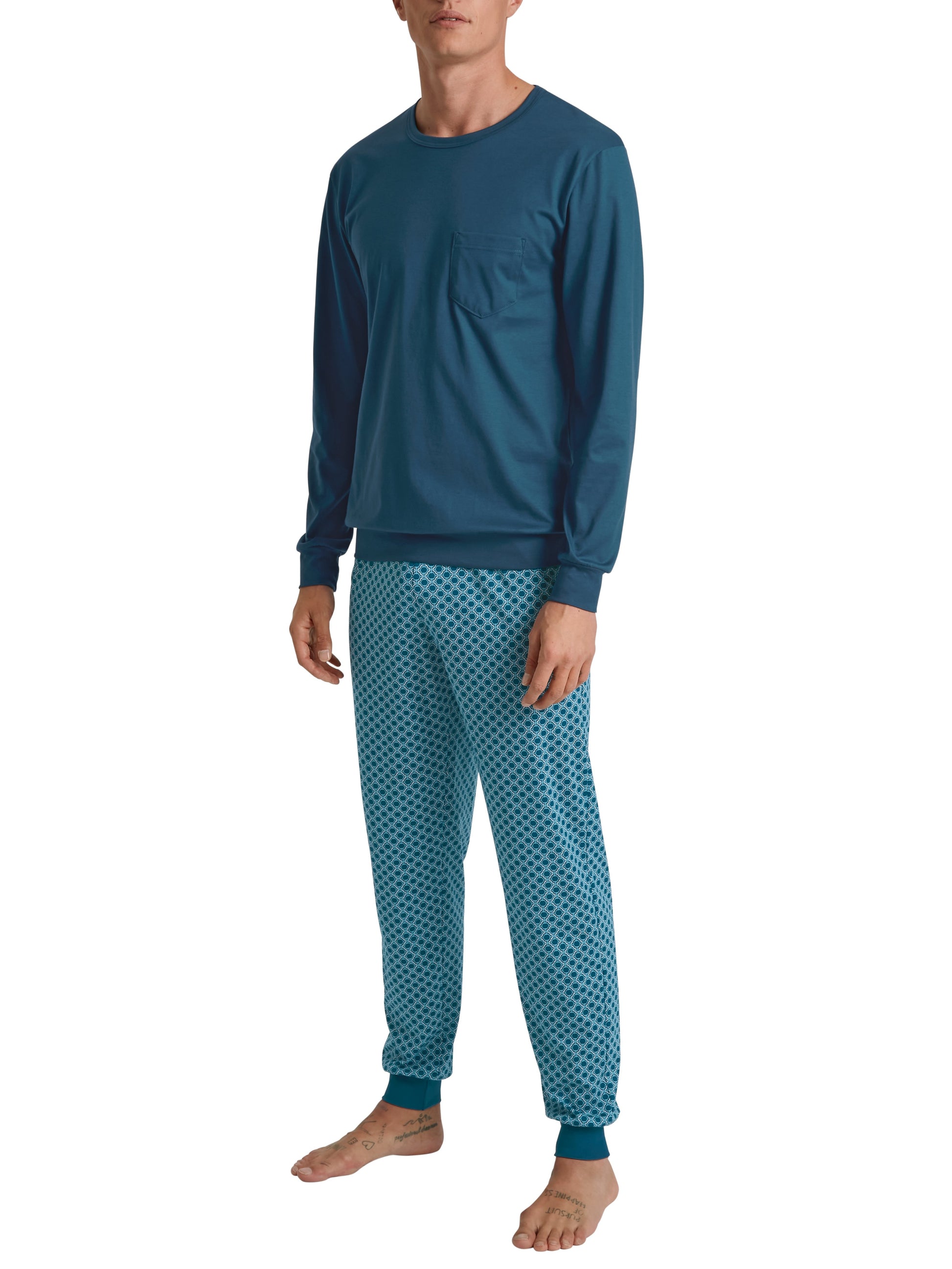 HERREN Pyjama mit Bündchen (Legion Blue)