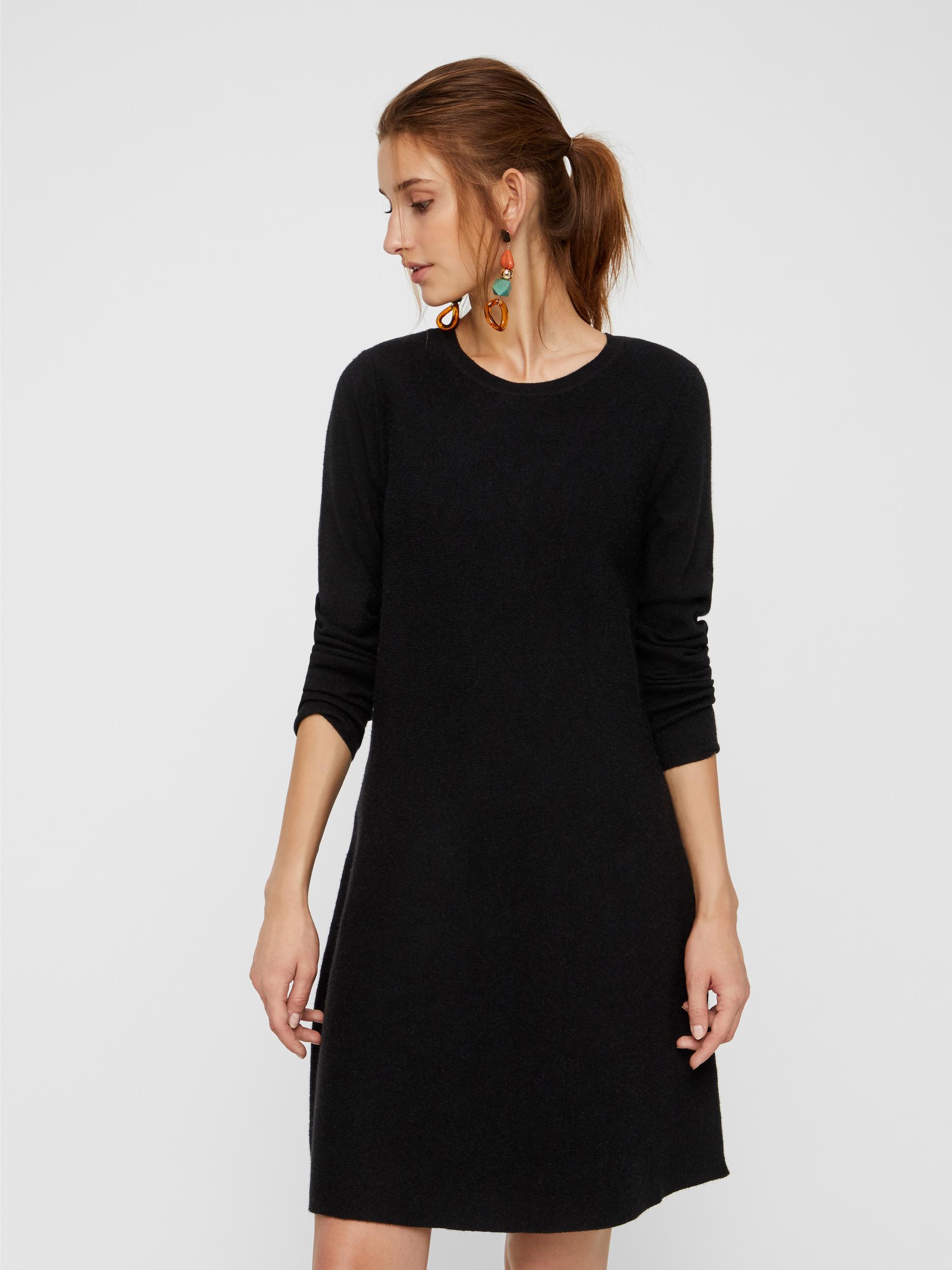 Vmnancy Ls Knit Dress Ga (Black)