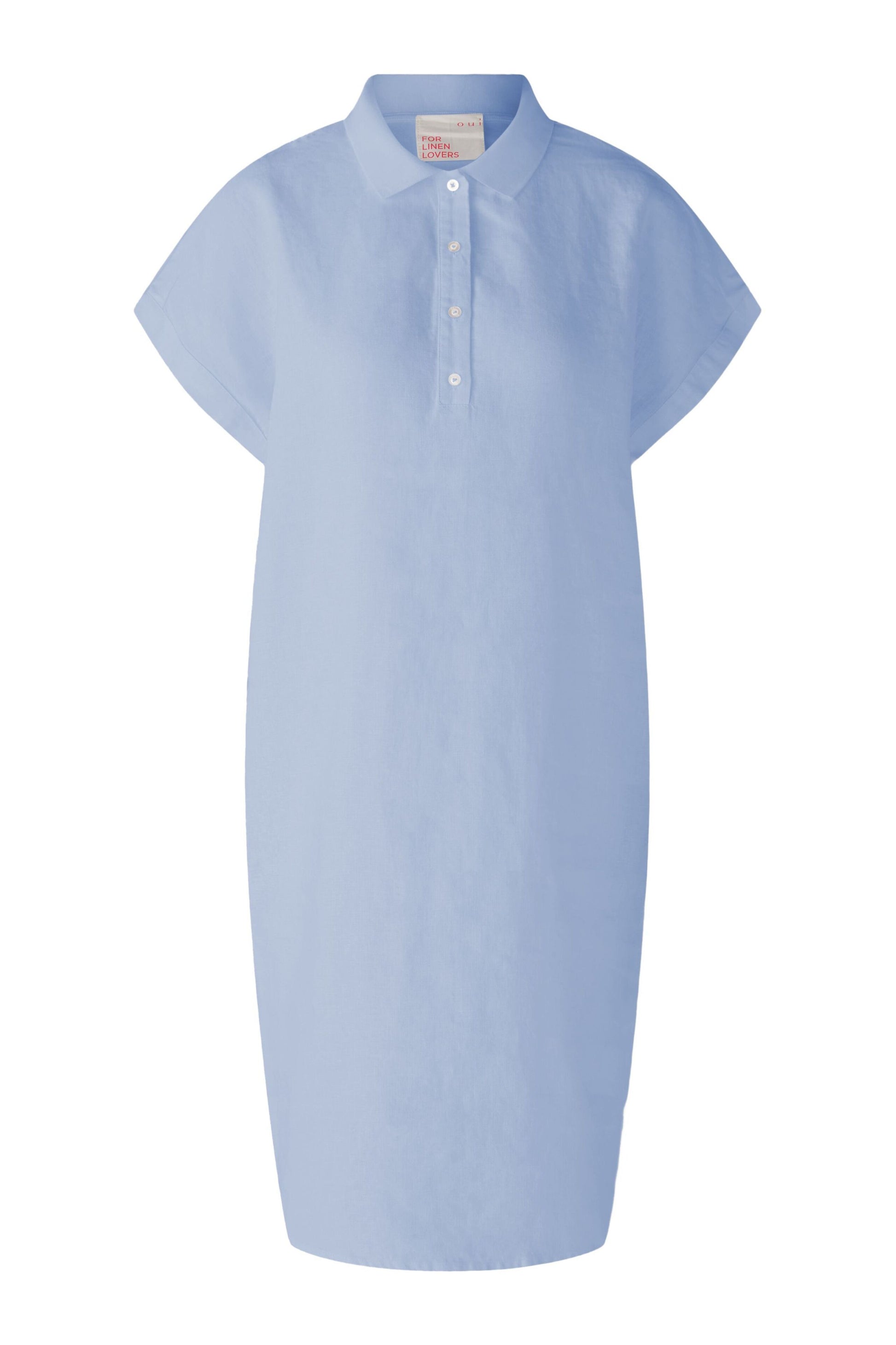 Leinenkleid mit Jersey Patch (Light Blue)