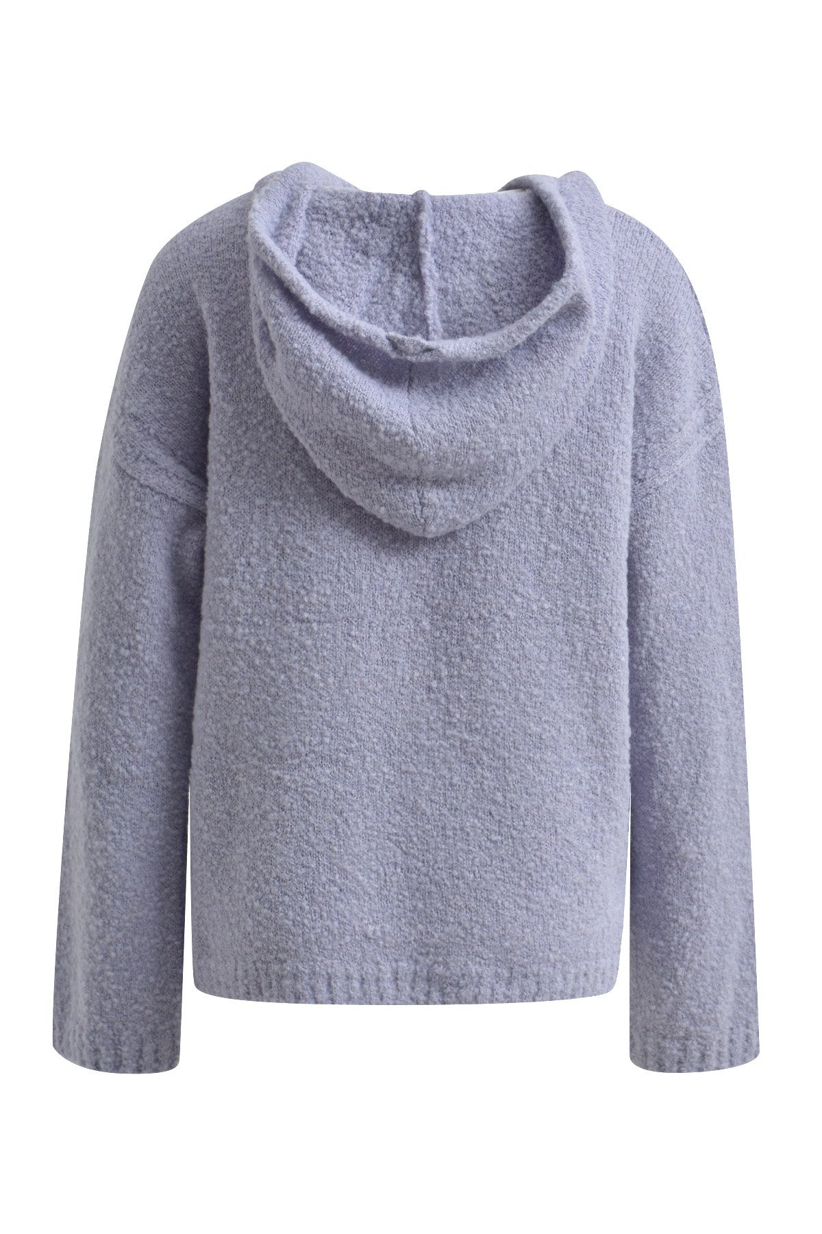 Bouclé Knit Hoodie (Pastel Lilac)