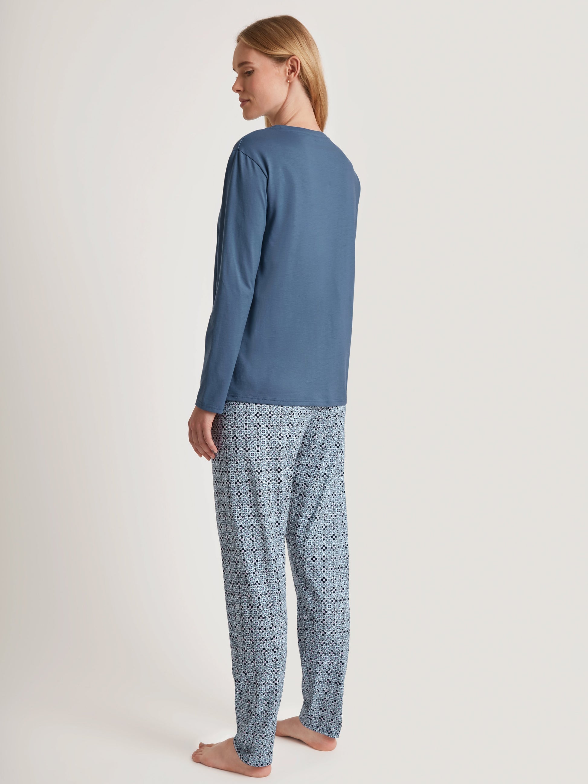 DAMEN Pyjama (Blue Cotton)