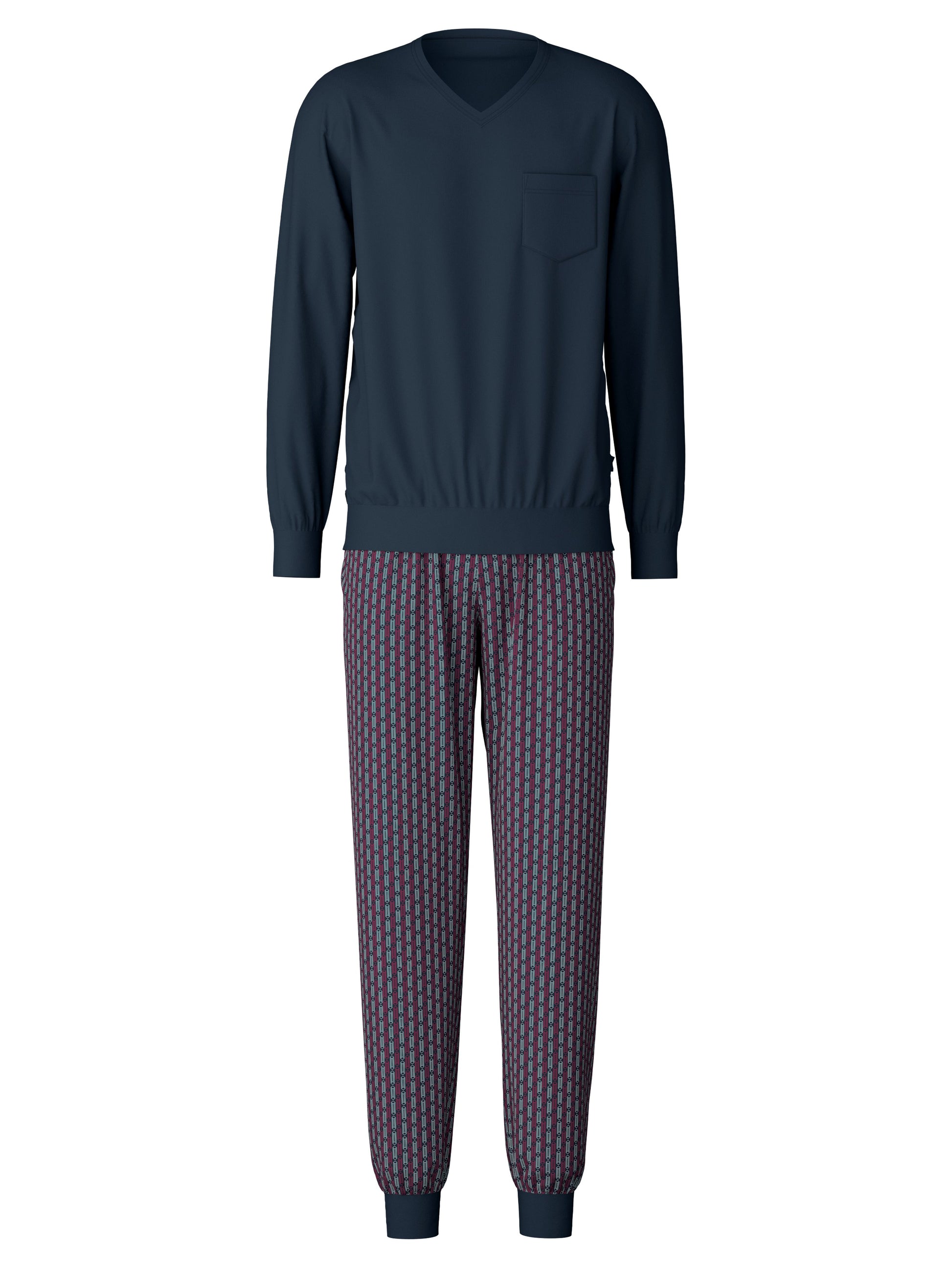 HERREN Pyjama mit Bündchen (Dark Sapphire)