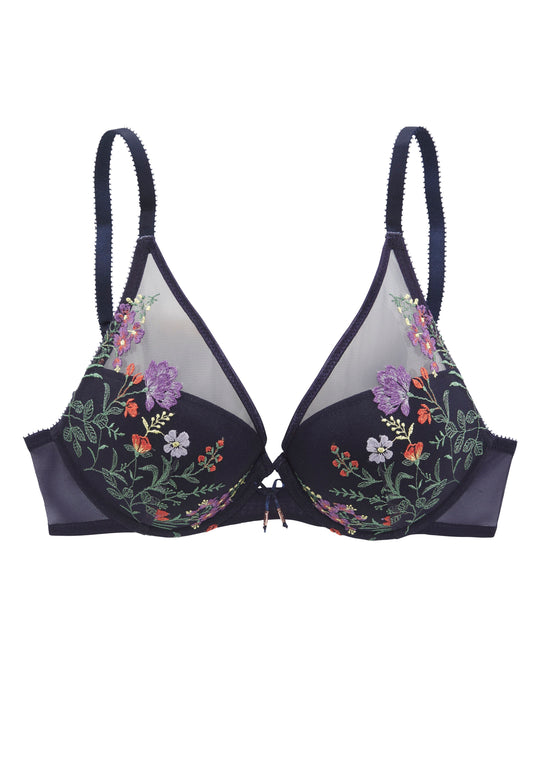 lascana Push-up BH (Navy-flower)