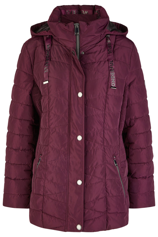 Jacke Down Free mit Kapuze (Dark Plum)