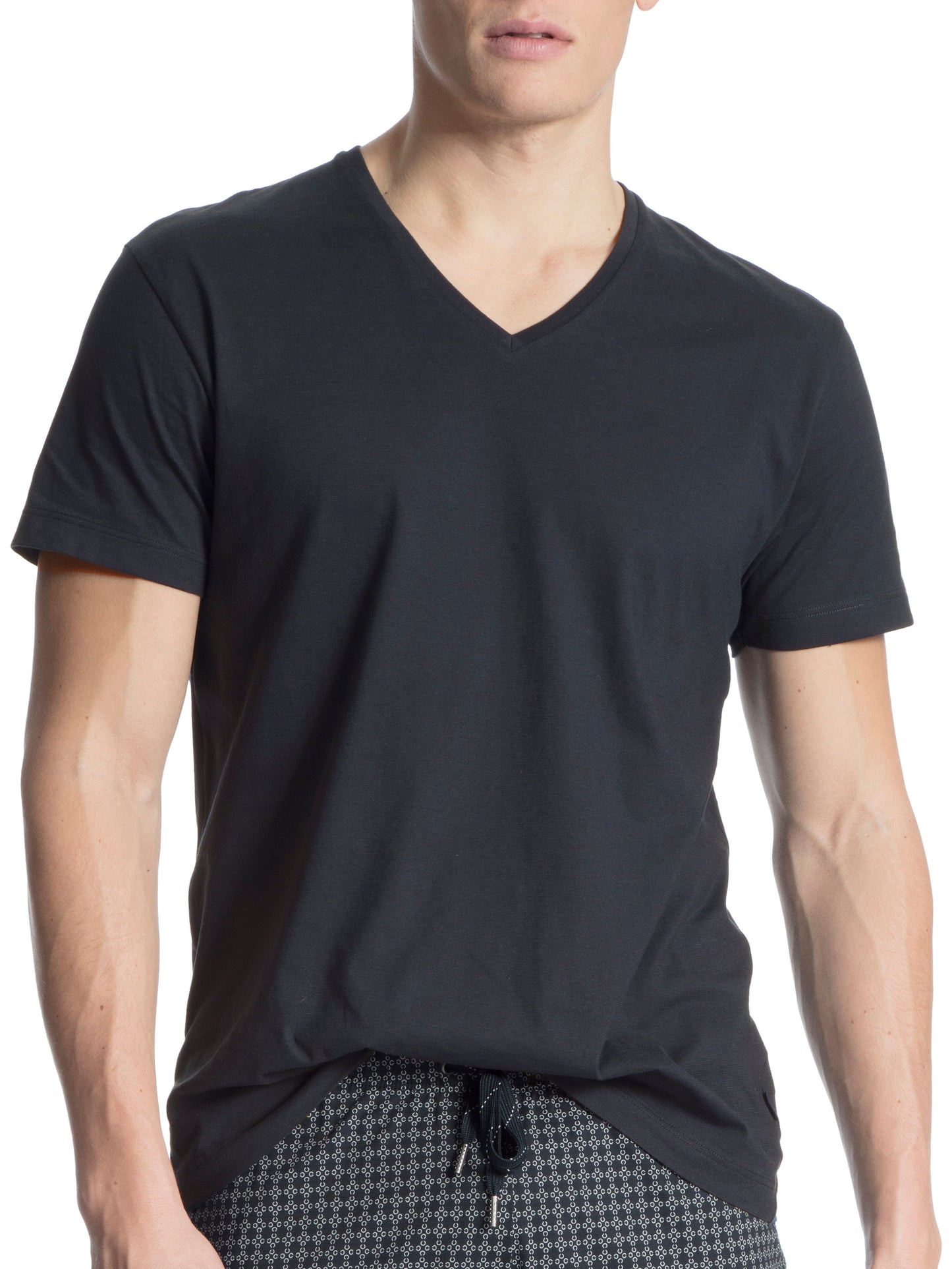 Kurzarm-Shirt, V-Neck (Dark Sapphire)