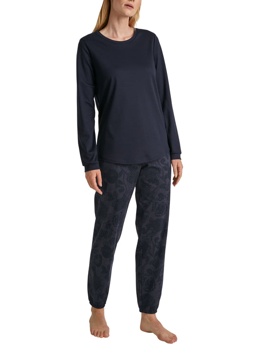 DAMEN Pyjama mit Bündchen (Dark Lapis Blue)