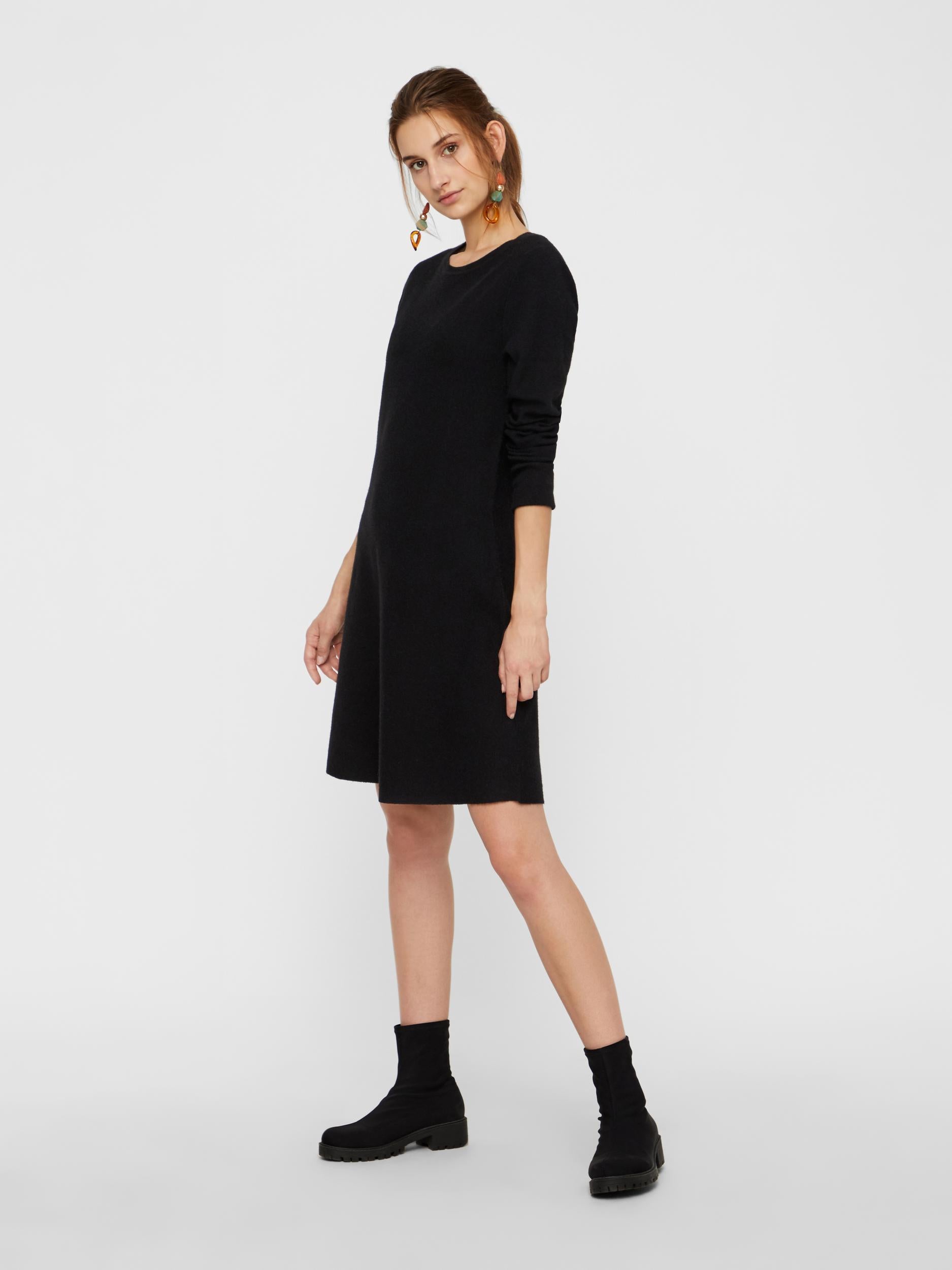 Vmnancy Ls Knit Dress Ga (Black)