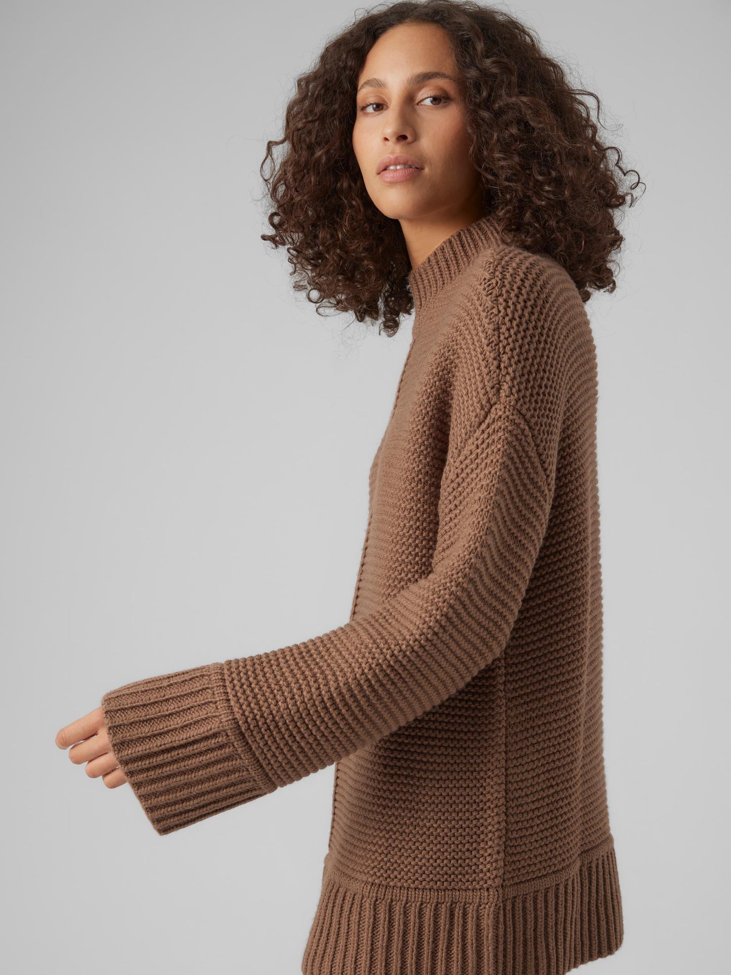 Vmmiranda Ls Highneck Pullover Ga (Brown Lentil)