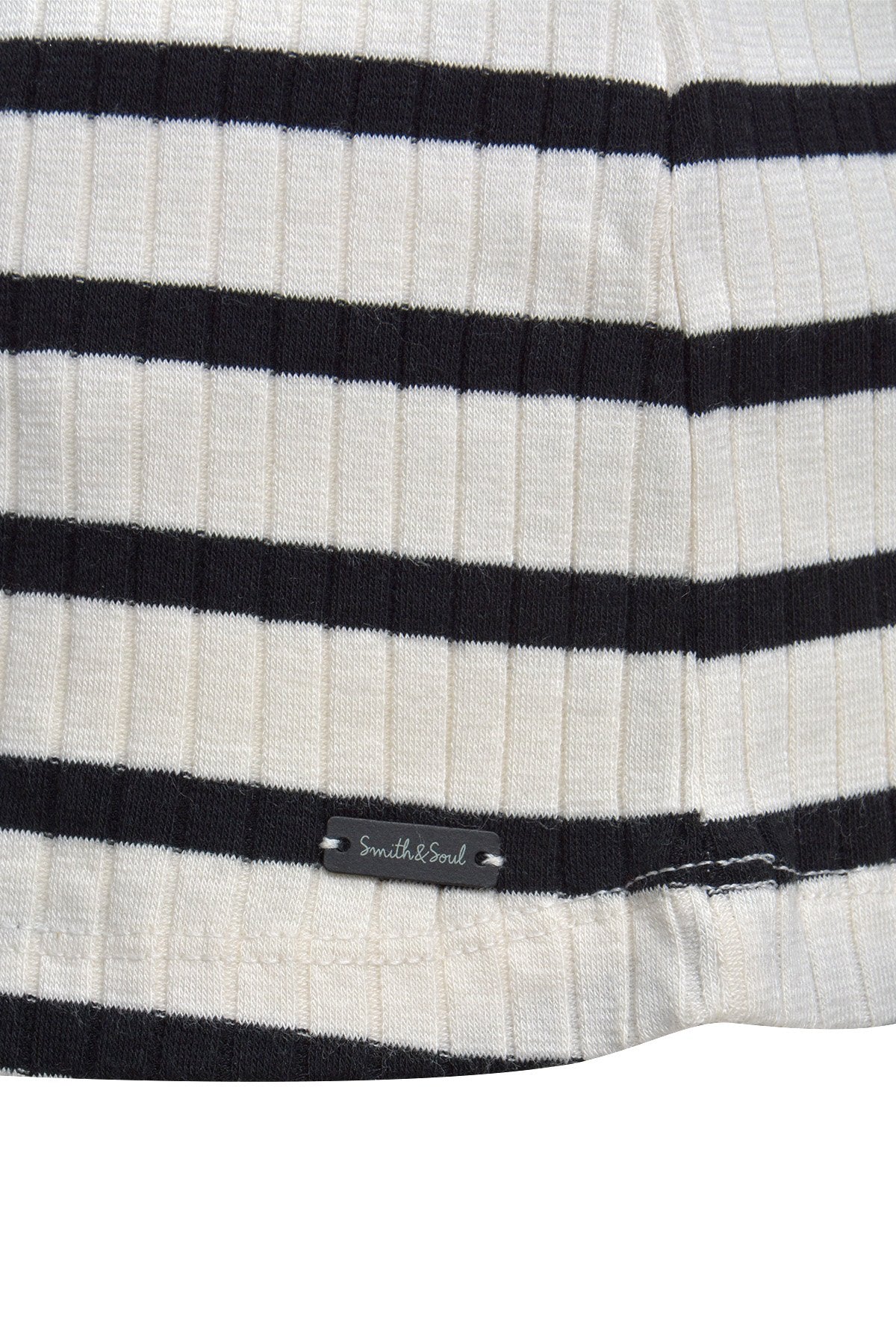 Rib Turlte neck stripes (Black Print)