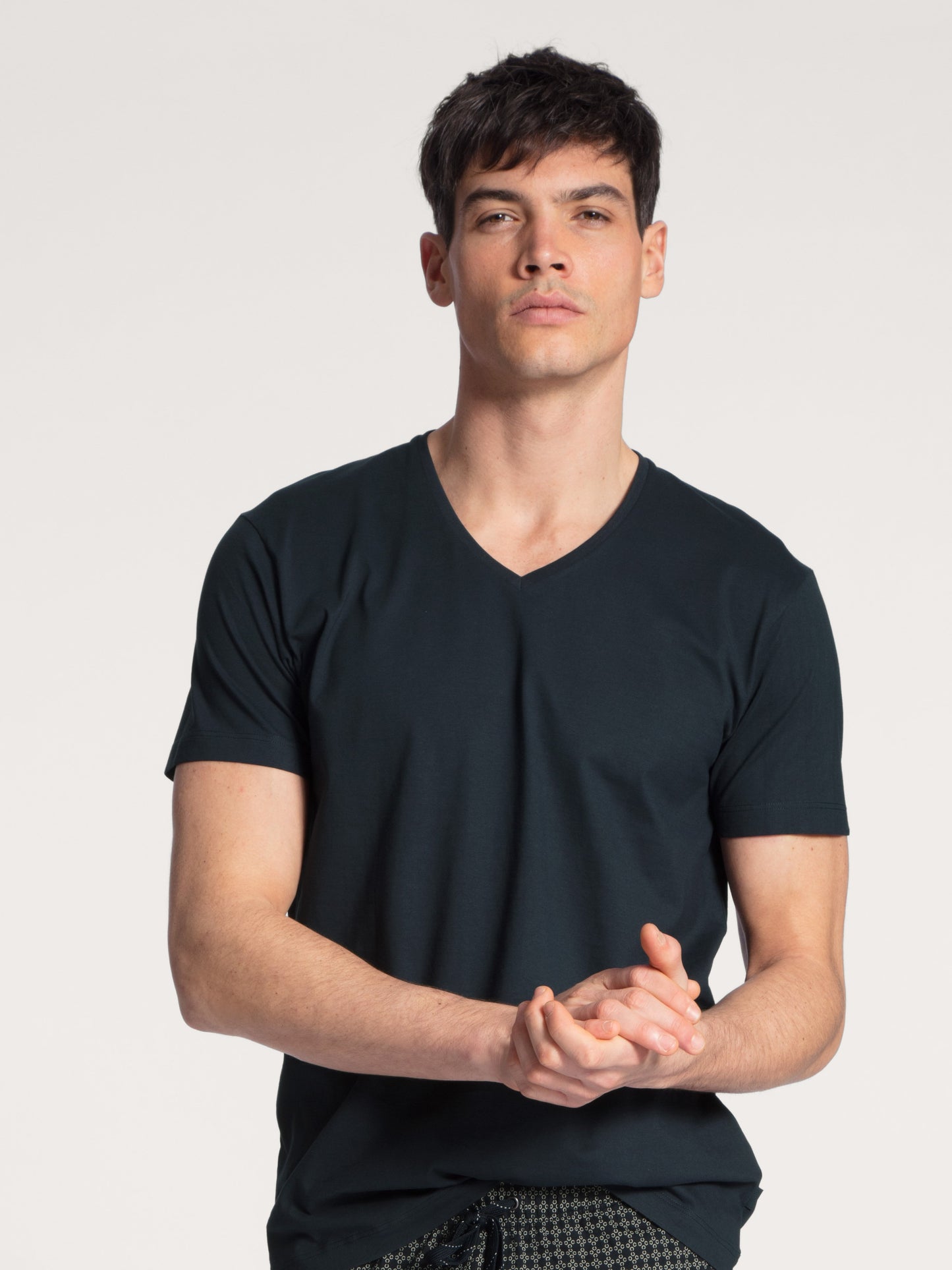 Kurzarm-Shirt, V-Neck (Dark Sapphire)