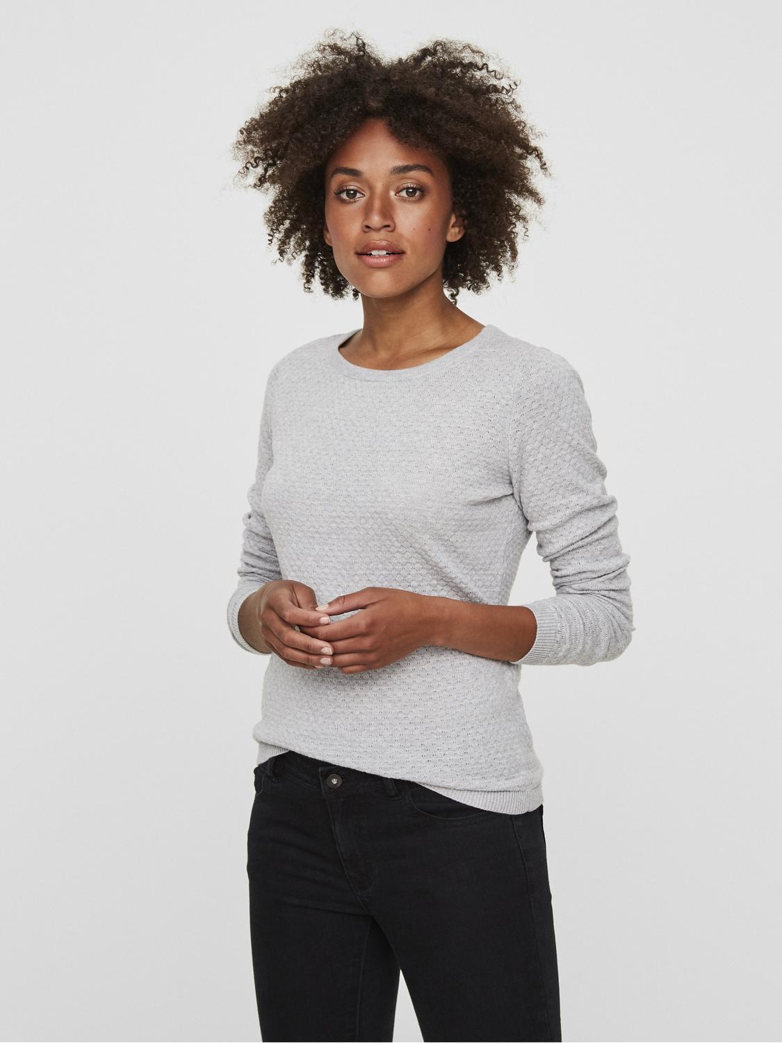 Vmcare Structure Ls O-neck Blou Noos (Light Grey Me)