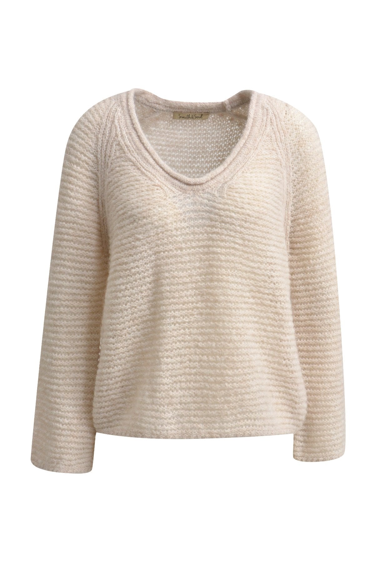 V-neck Net Pullover (Beige)