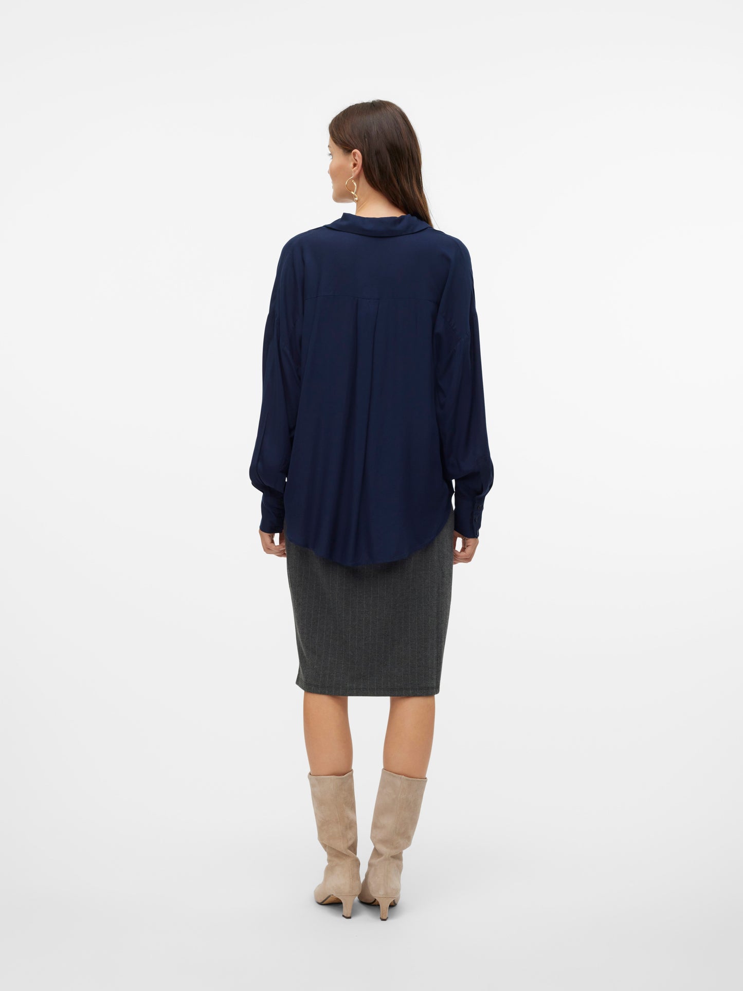 Vmbumpy L/s Oversize Shirt Wvn Ga (Navy Blazer)