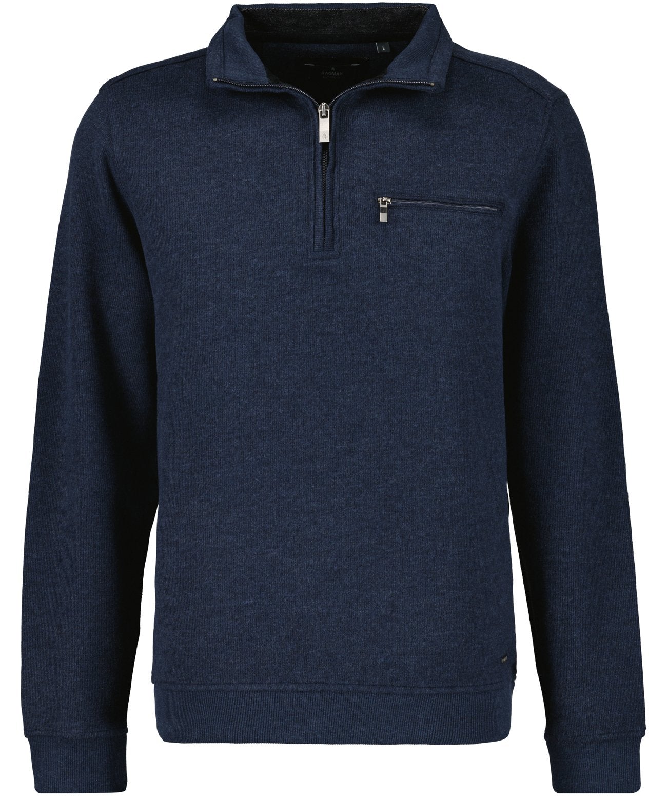 Sweatshirt mit Stehkragen und Zip (Dunkelblau)