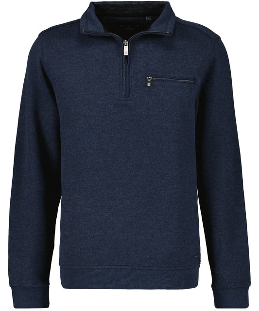 Sweatshirt mit Stehkragen und Zip (Dunkelblau)