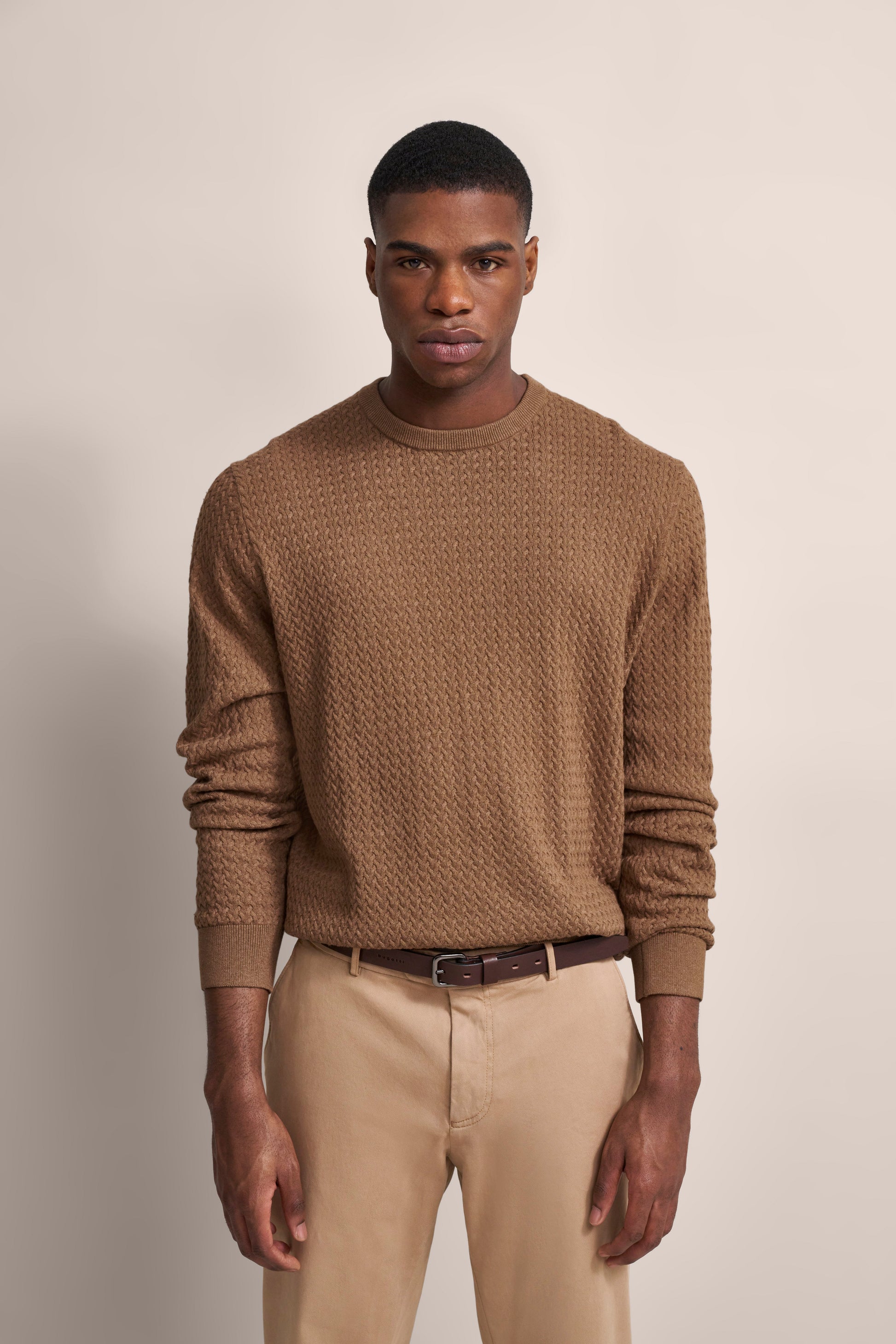 Herren Pullover 1/1 Arm (Cognac)