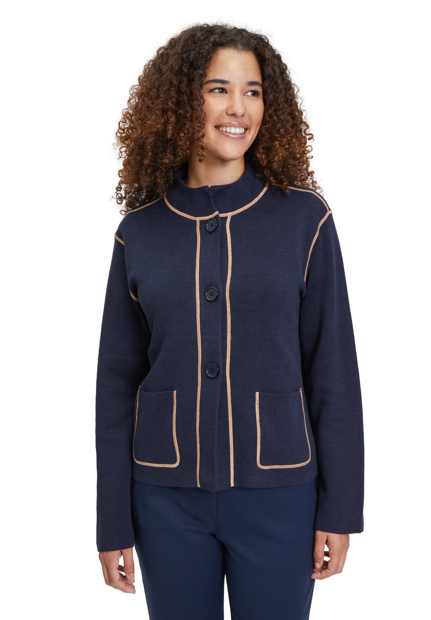 Strick-Cardigan (Patch Dark Blue)