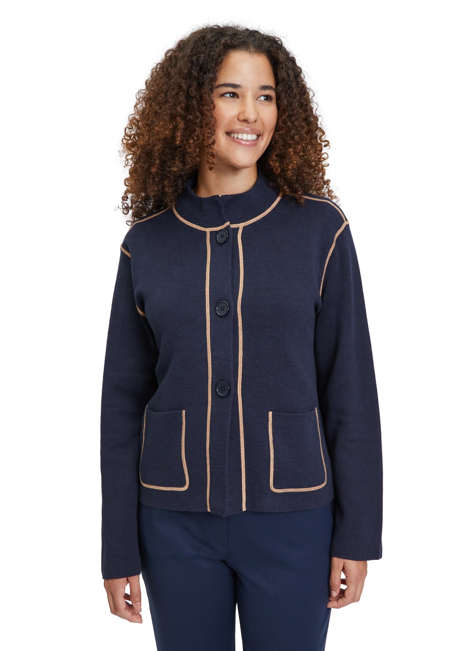 Strick-Cardigan (Patch Dark Blue)