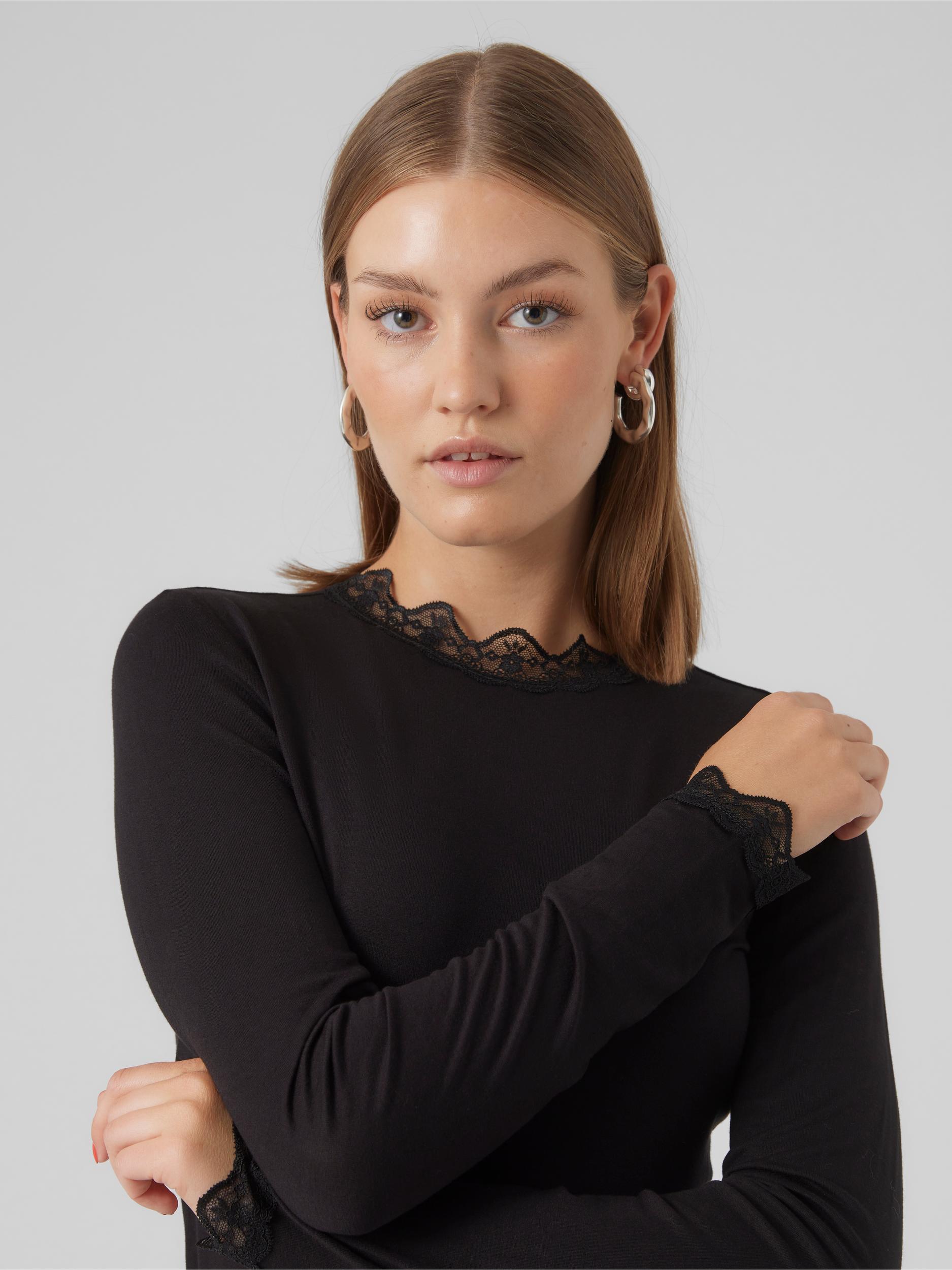 Vmrosa Ls Highneck Top Jrs Noos (Black)