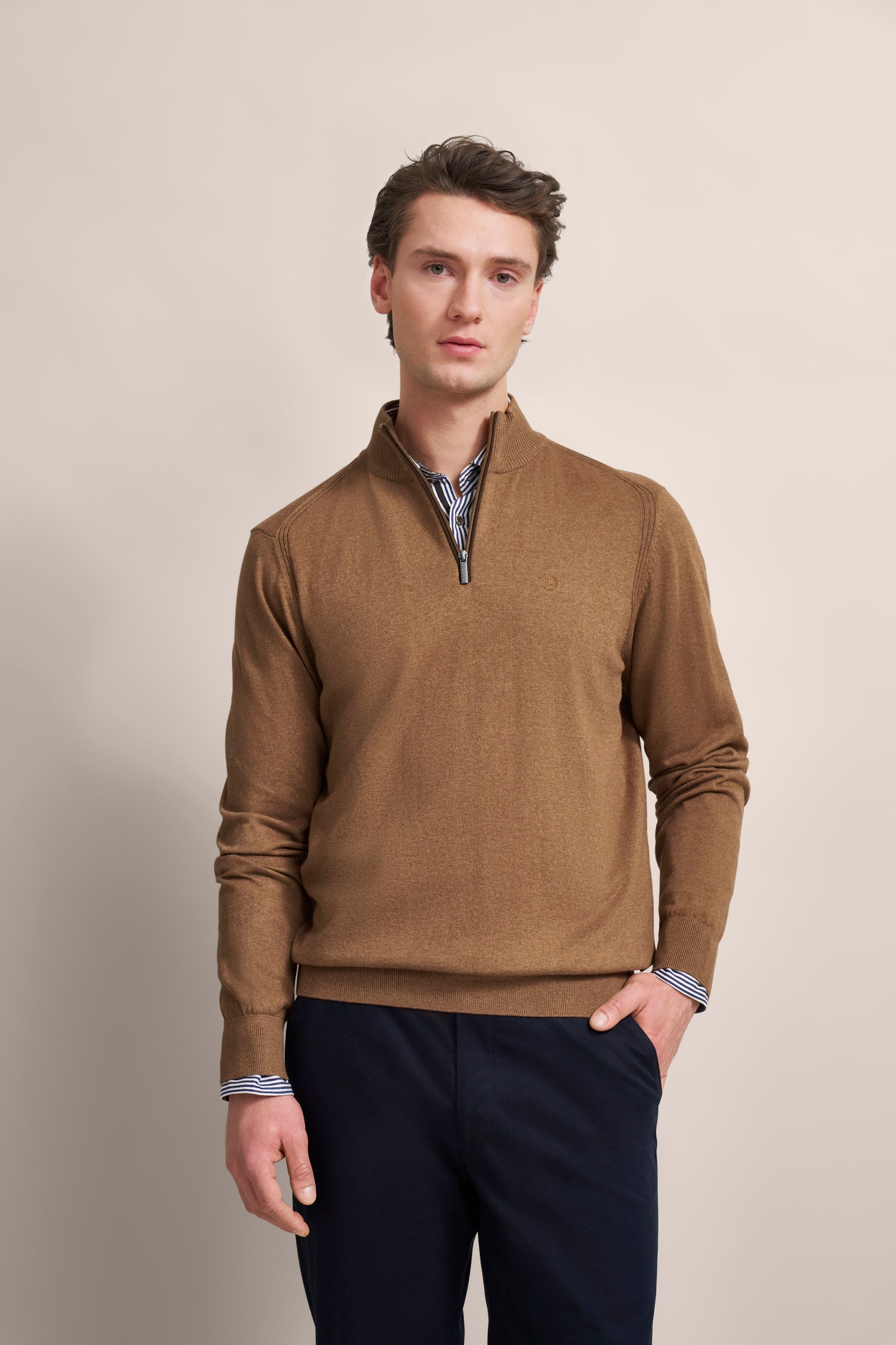 Herren Pullover 1/1 Arm (Cognac)