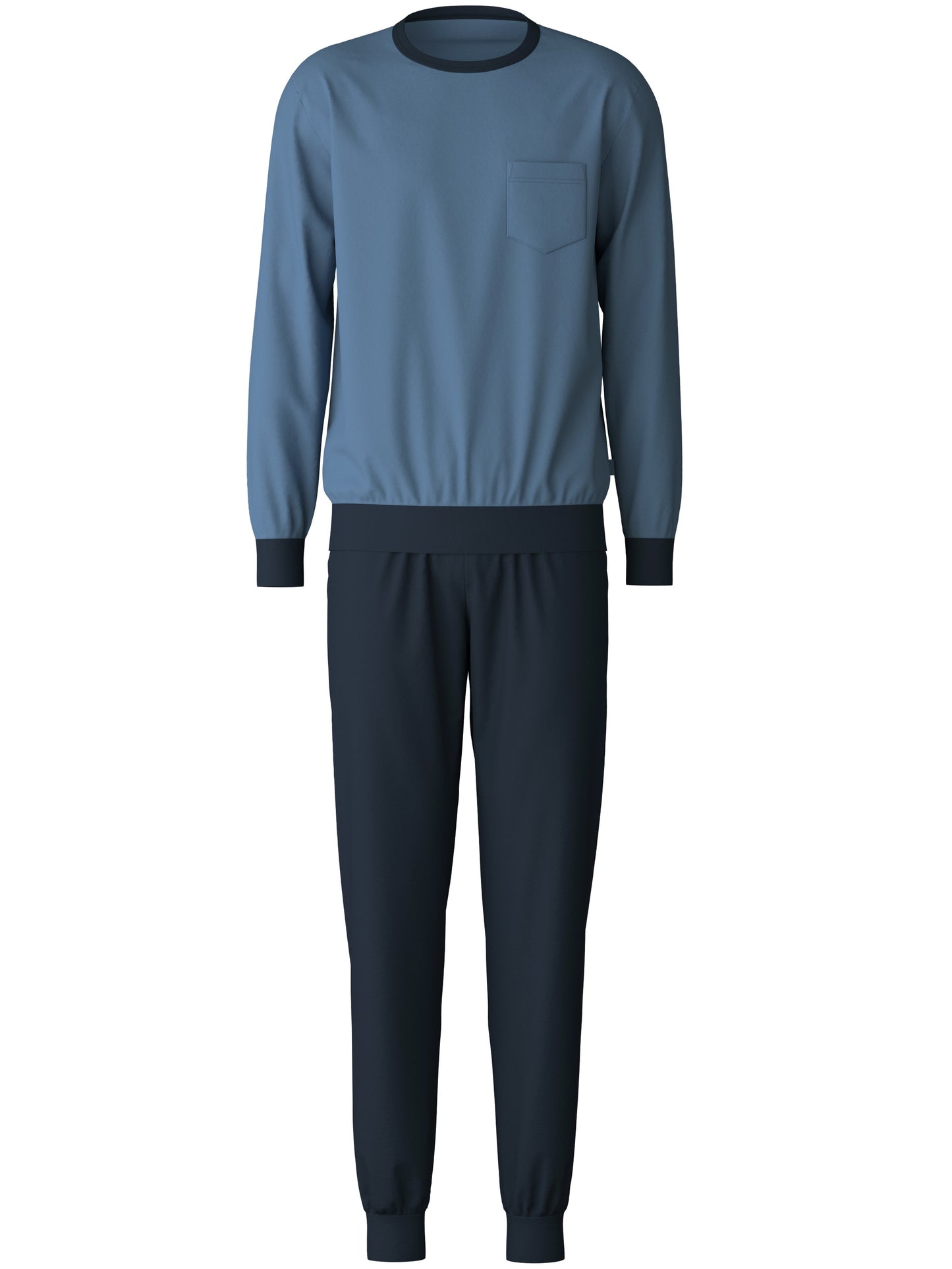 HERREN Pyjama mit Bündchen (Coronet Blue)