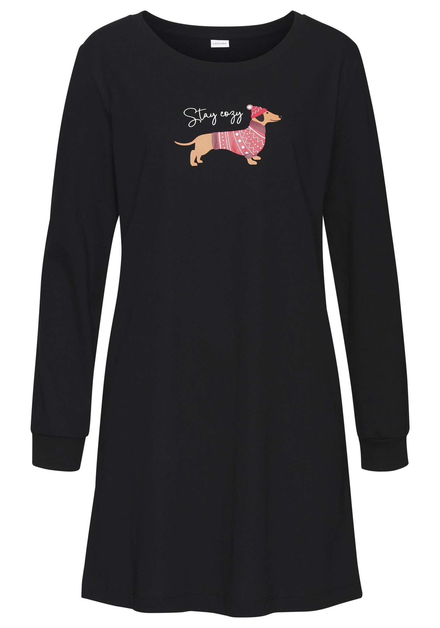 lascana LAS XMas dog nightgown (Black)