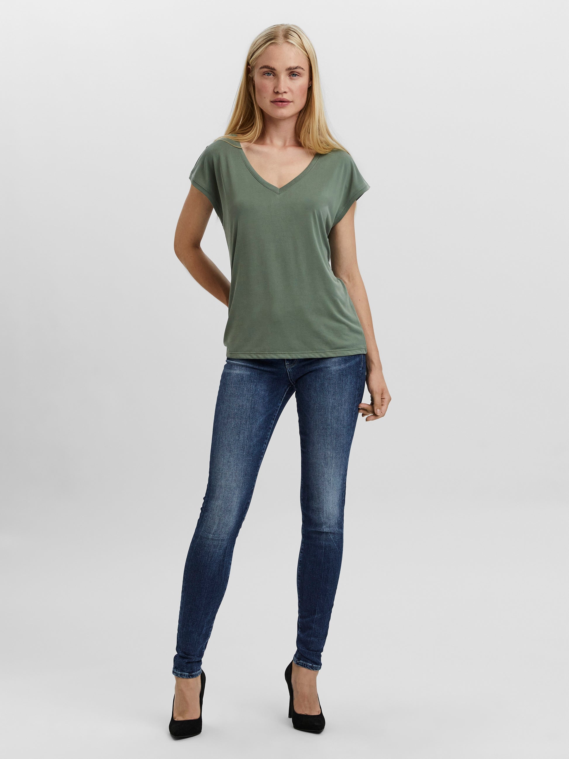 Vmfilli Ss V-neck Tee Ga Noos (Laurel Wreath)