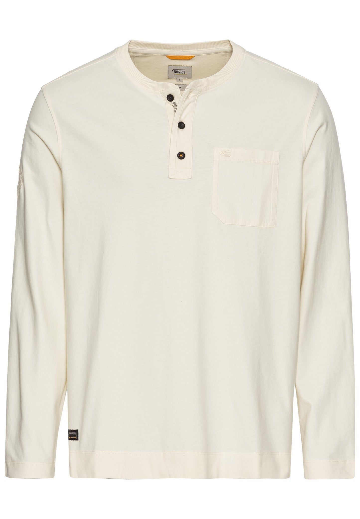 Langarm Henley aus Organic Cotton (Creme)