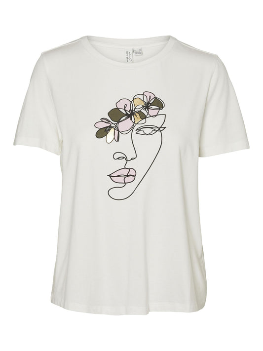 Vmmackenzi S/s O-neck T-shirt Jrs B (Snow White)