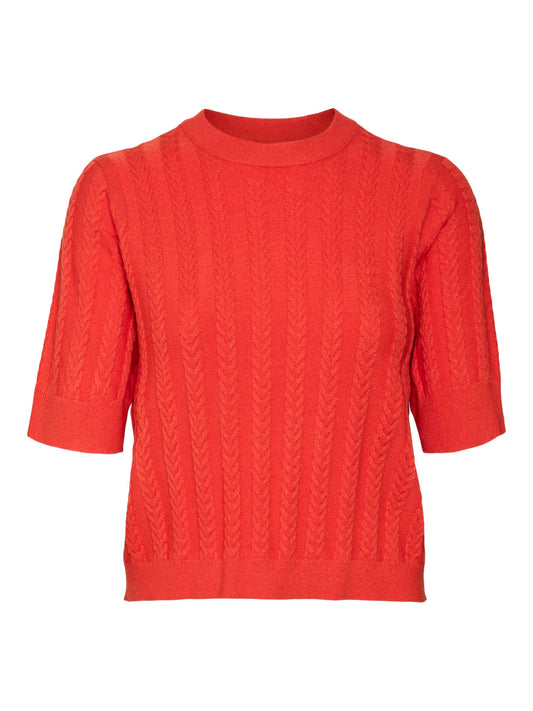 Vmjenny Ss O-neck Pullover Ga Boo (Fiery Red/)