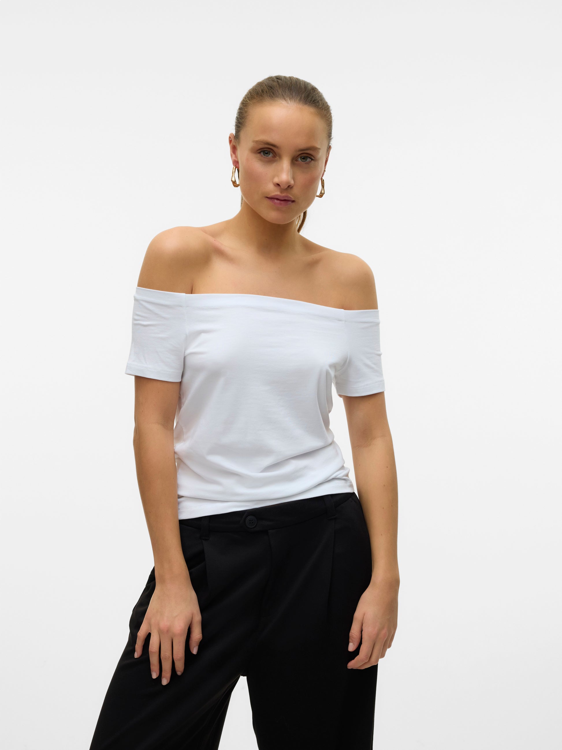 Vmpanda Off-shoulder Top Jrs Ga Noos (Bright White)