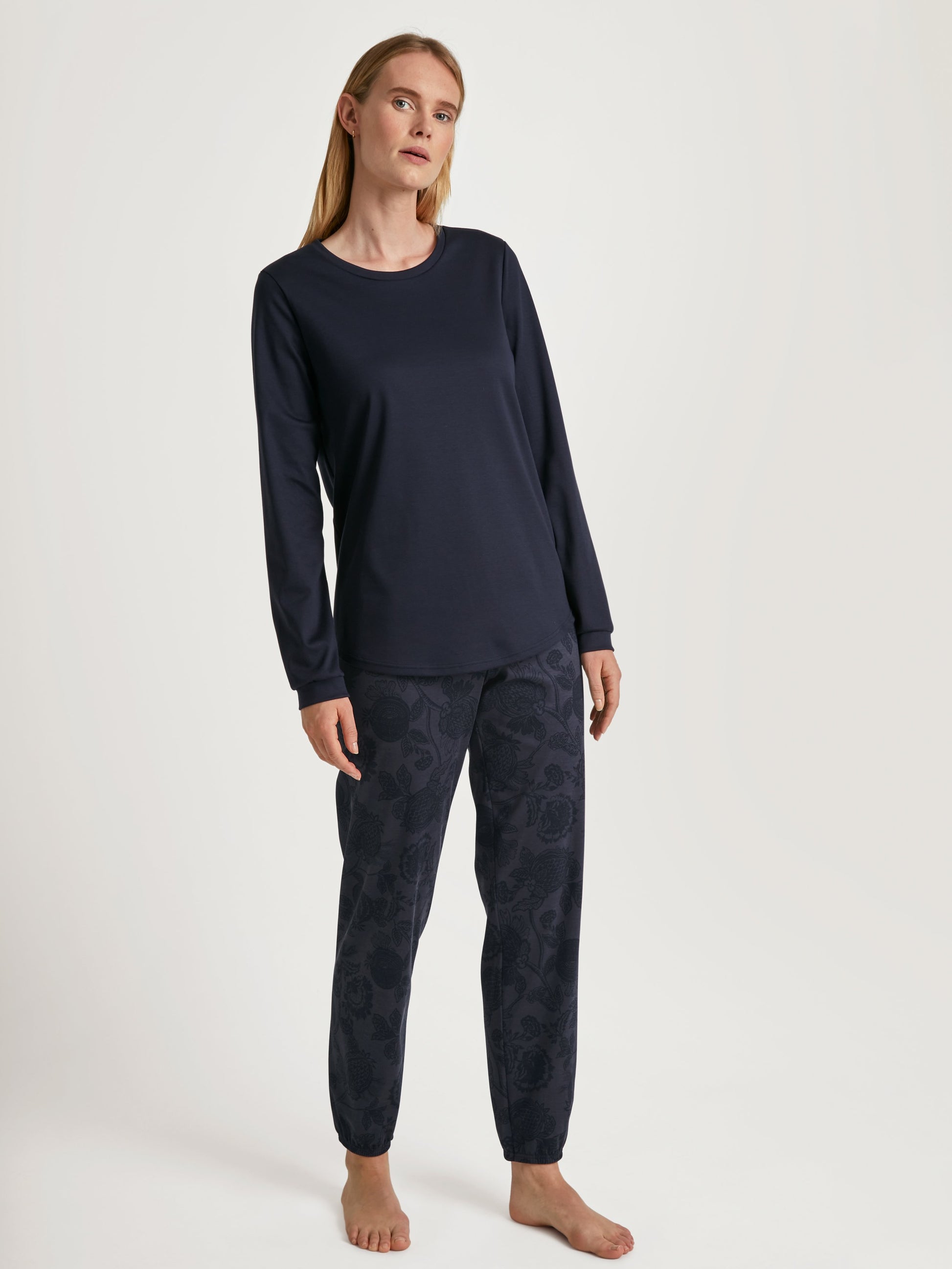 DAMEN Pyjama mit Bündchen (Dark Lapis Blue)