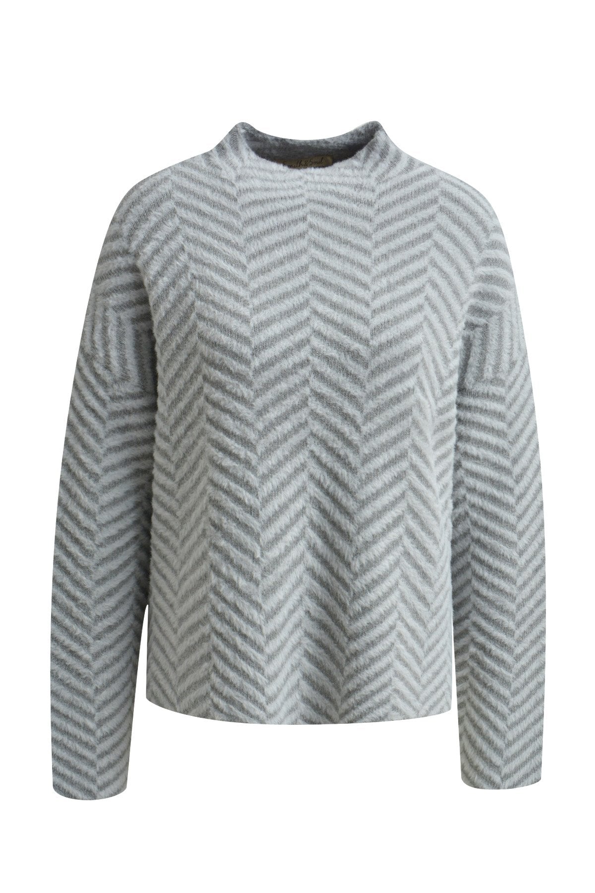 Hairy Zigzag Pullover (Mid Grey)