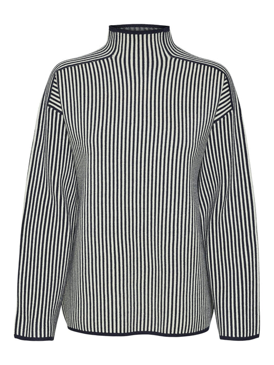 Vmgold Ls Highneck Pinstripe Pullover Ga (Navy Blaze)