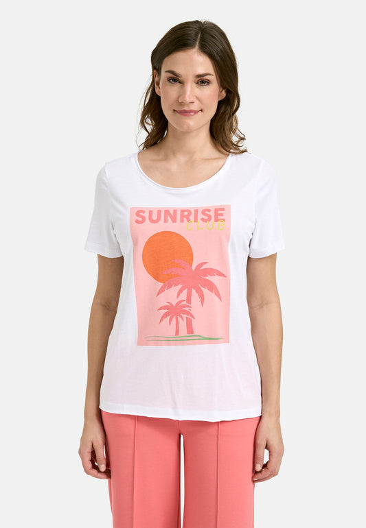 T-Shirt with Sunrise Print (White)