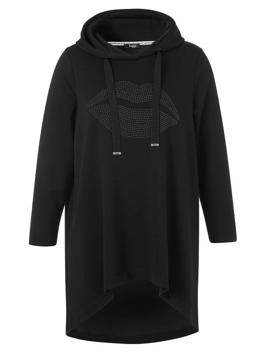 Sweatshirt Kapuze 1/1 Arm Motiv (Black)