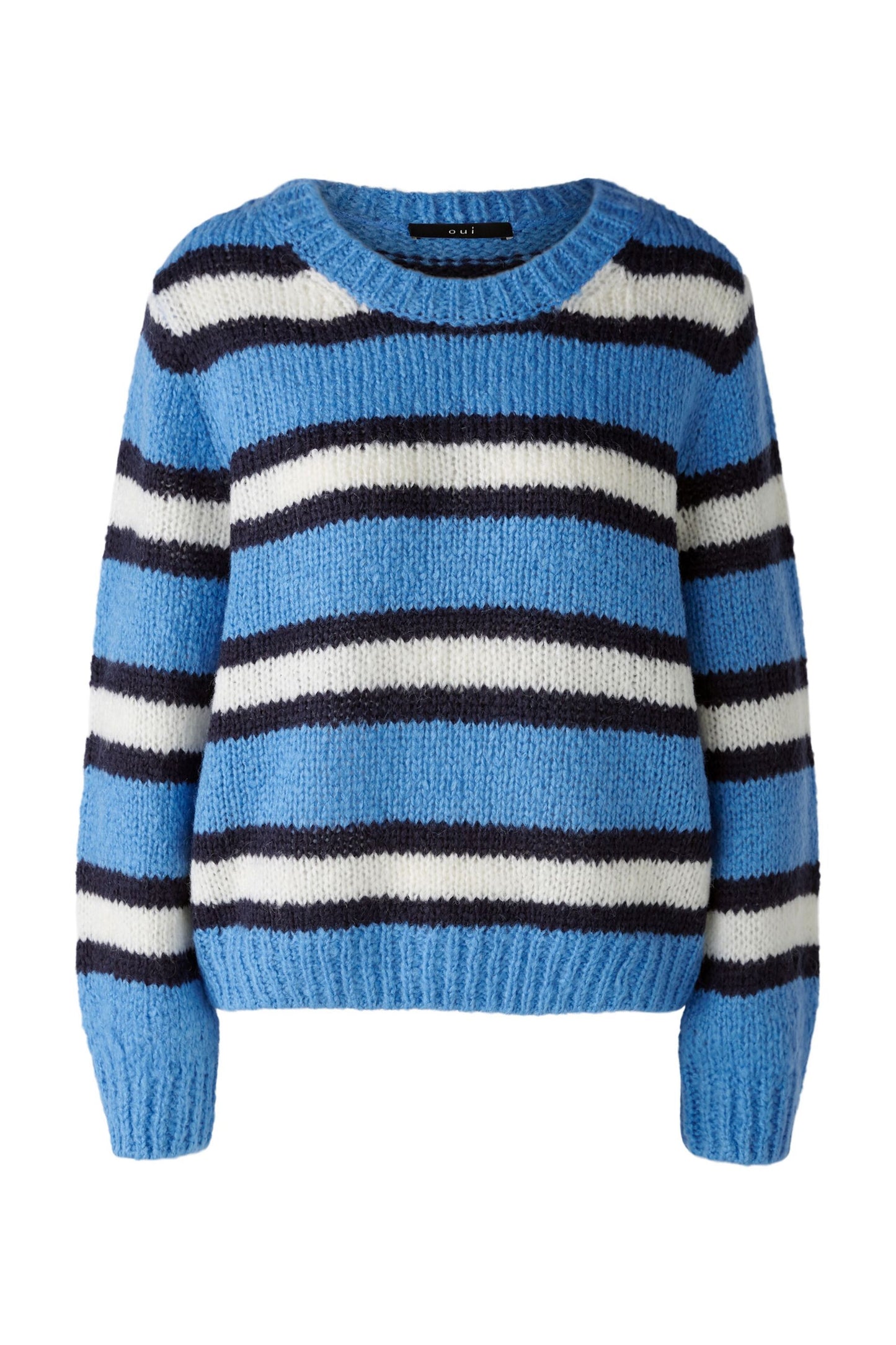 Pullover mit Wolle und Mohair (Blue White)