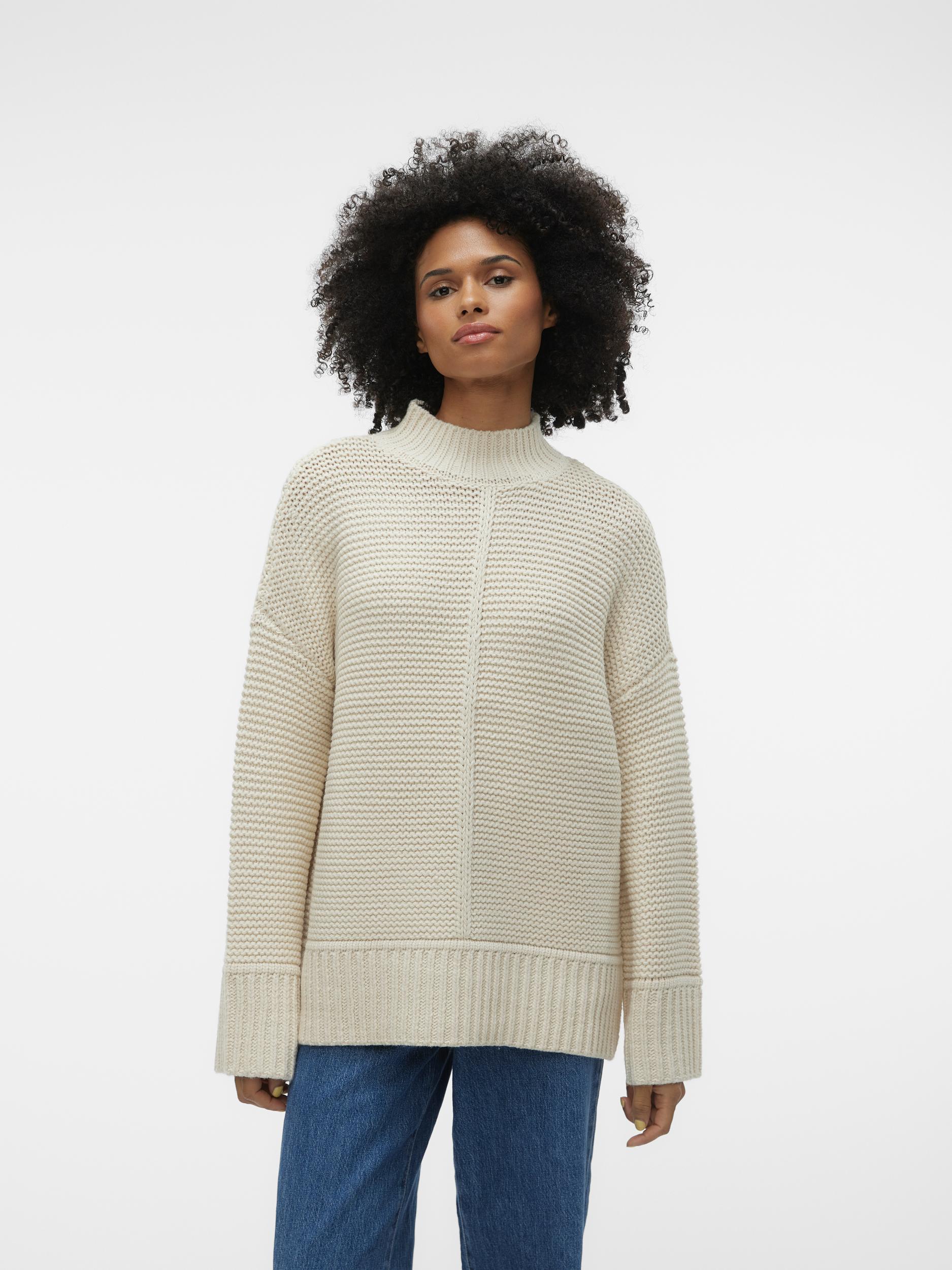 Vmmiranda Ls Highneck Pullover Ga (Brown Lentil)