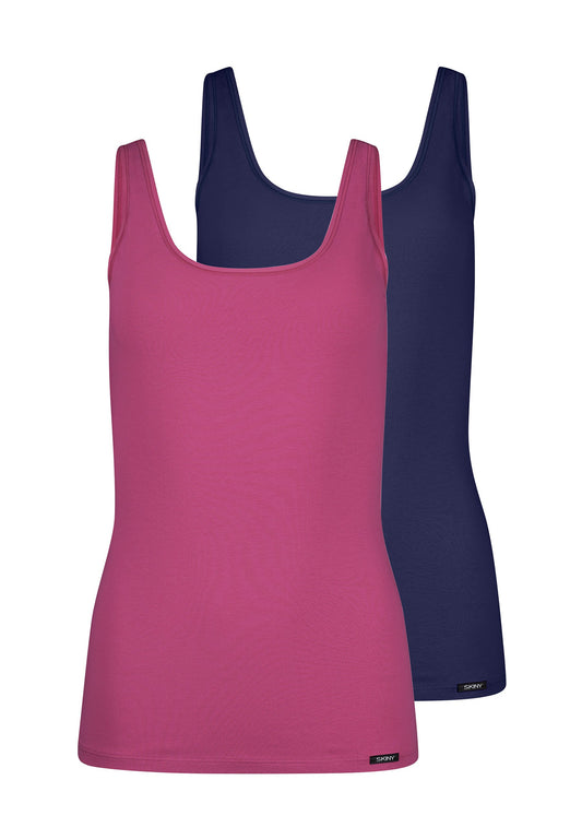 Skiny Damen Tank Top 2er Pack Cotton Advantage (Berrynight Sele)