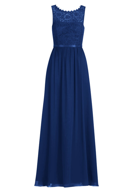 Kleid gefüttert, lang (Festival Blue)