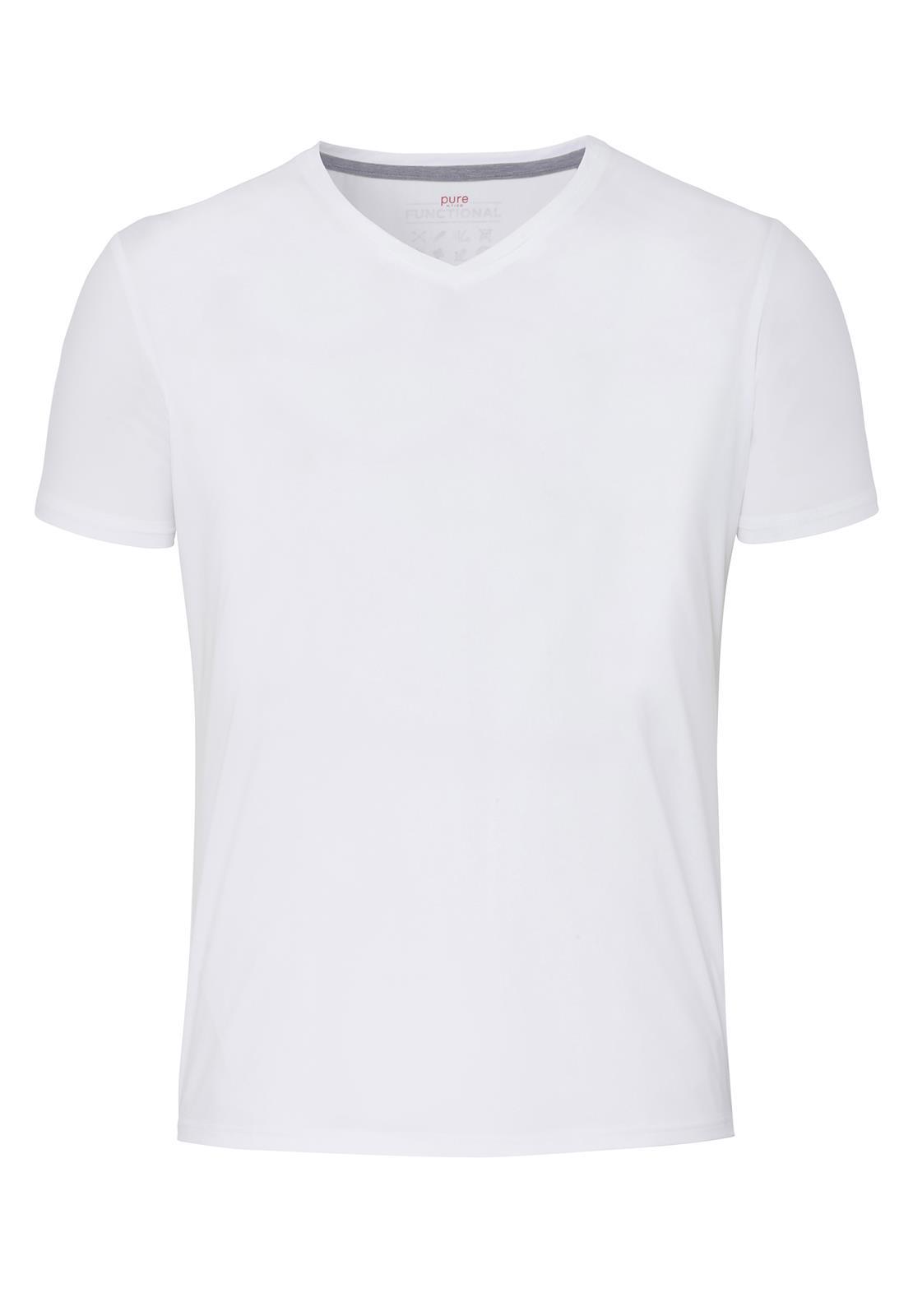 Pure Functional T-Shirt slim fit Halbarm (Uni Weiß)