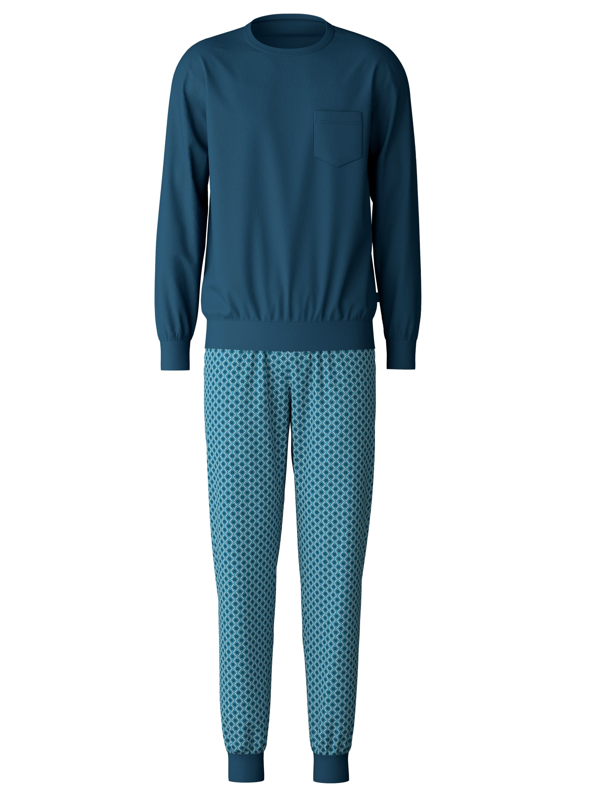 HERREN Pyjama mit Bündchen (Legion Blue)