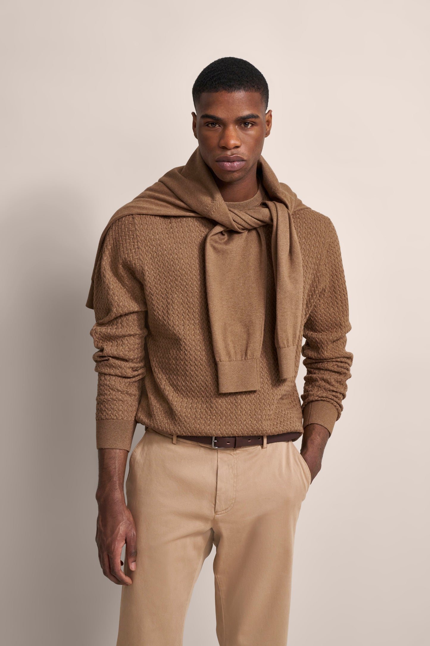 Herren Pullover 1/1 Arm (Cognac)