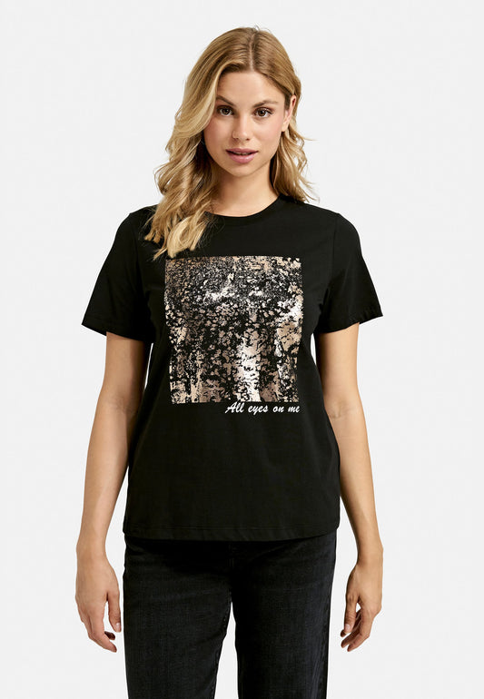 T-Shirt with foil print (Black)