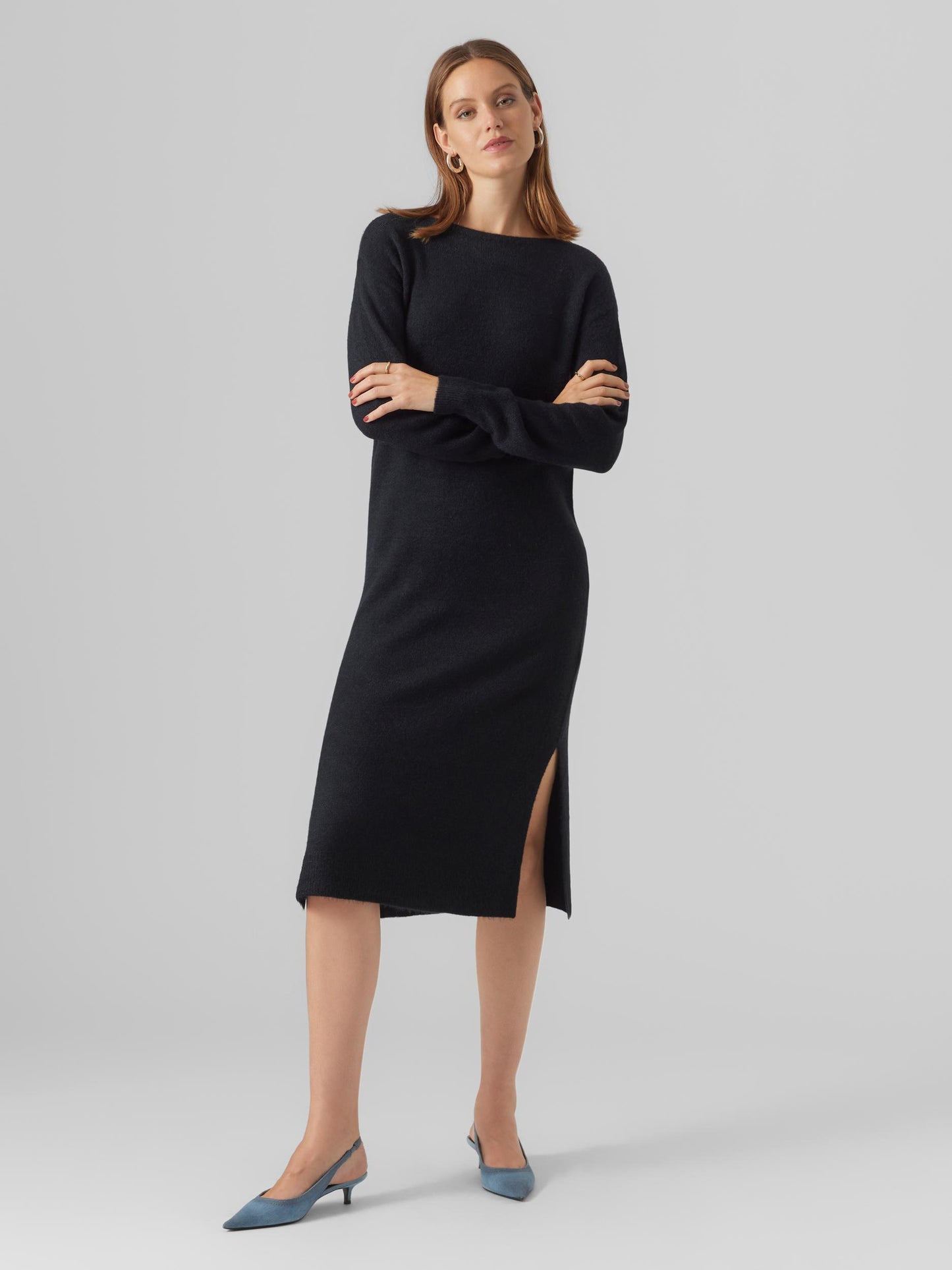 Vmlefile Ls Boatneck Calf Dress Noos (Black)