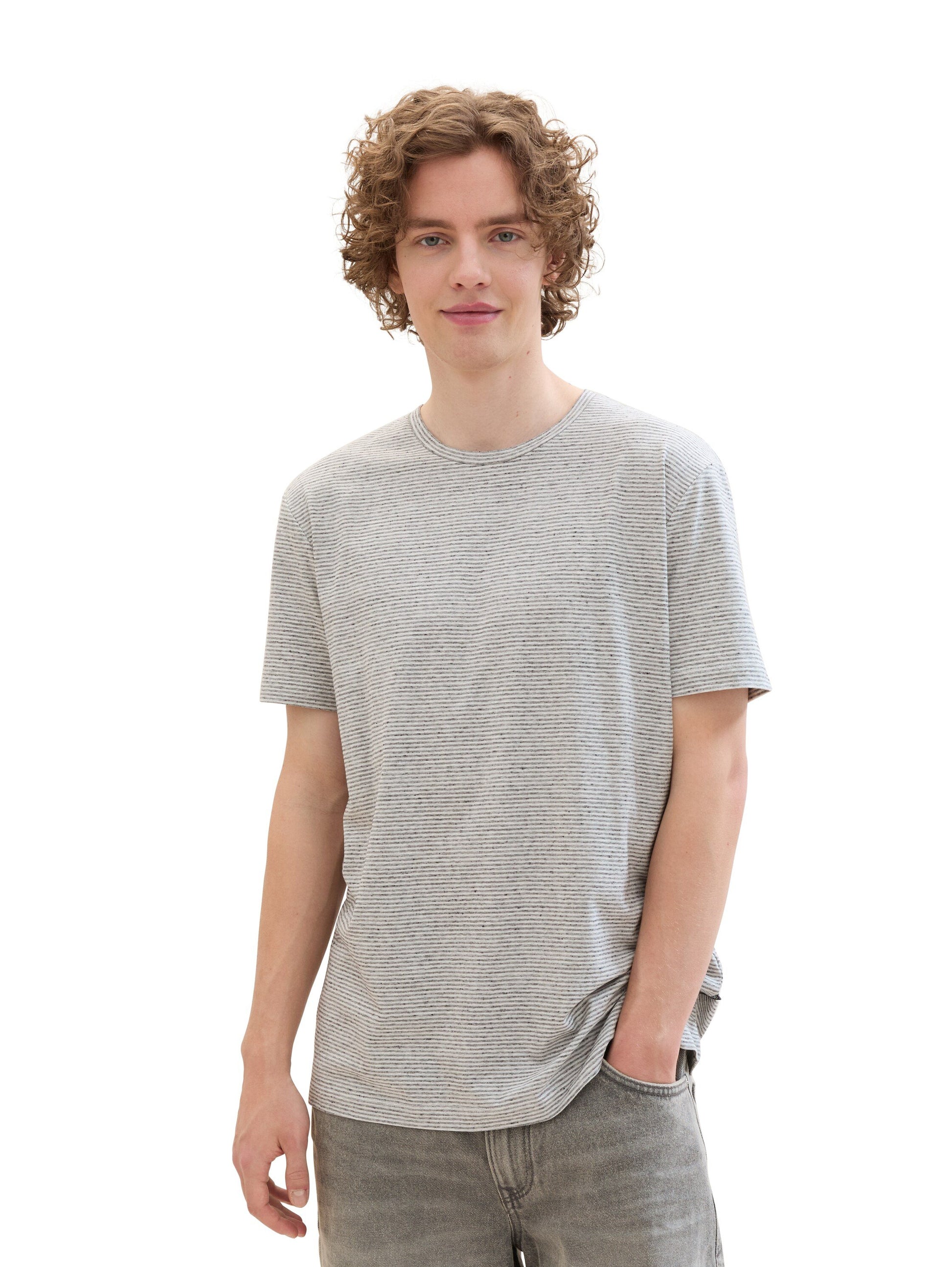 Gestreiftes T-Shirt (Grey Melange F)