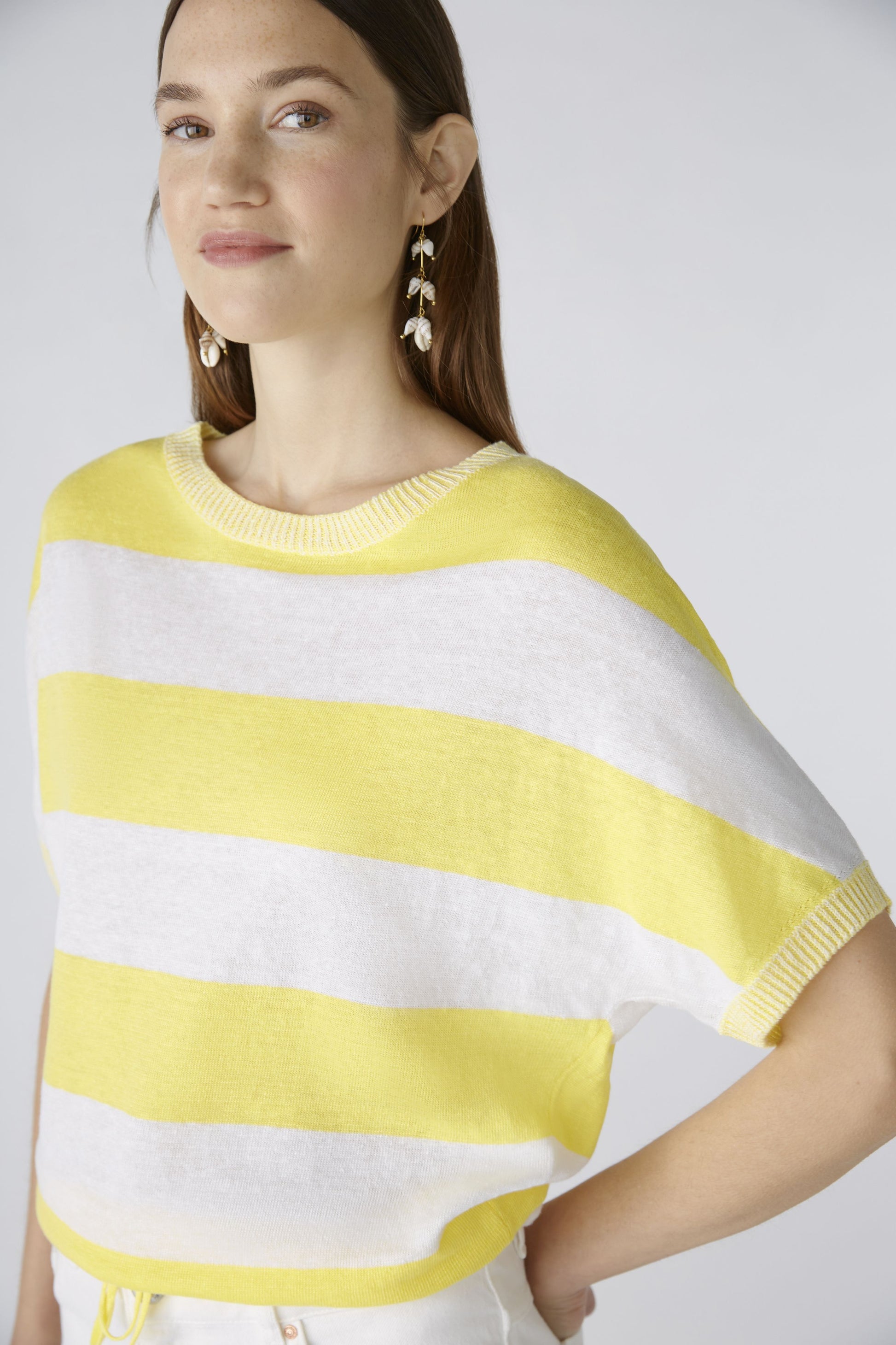 Pullover reines Leinen (White Yellow)