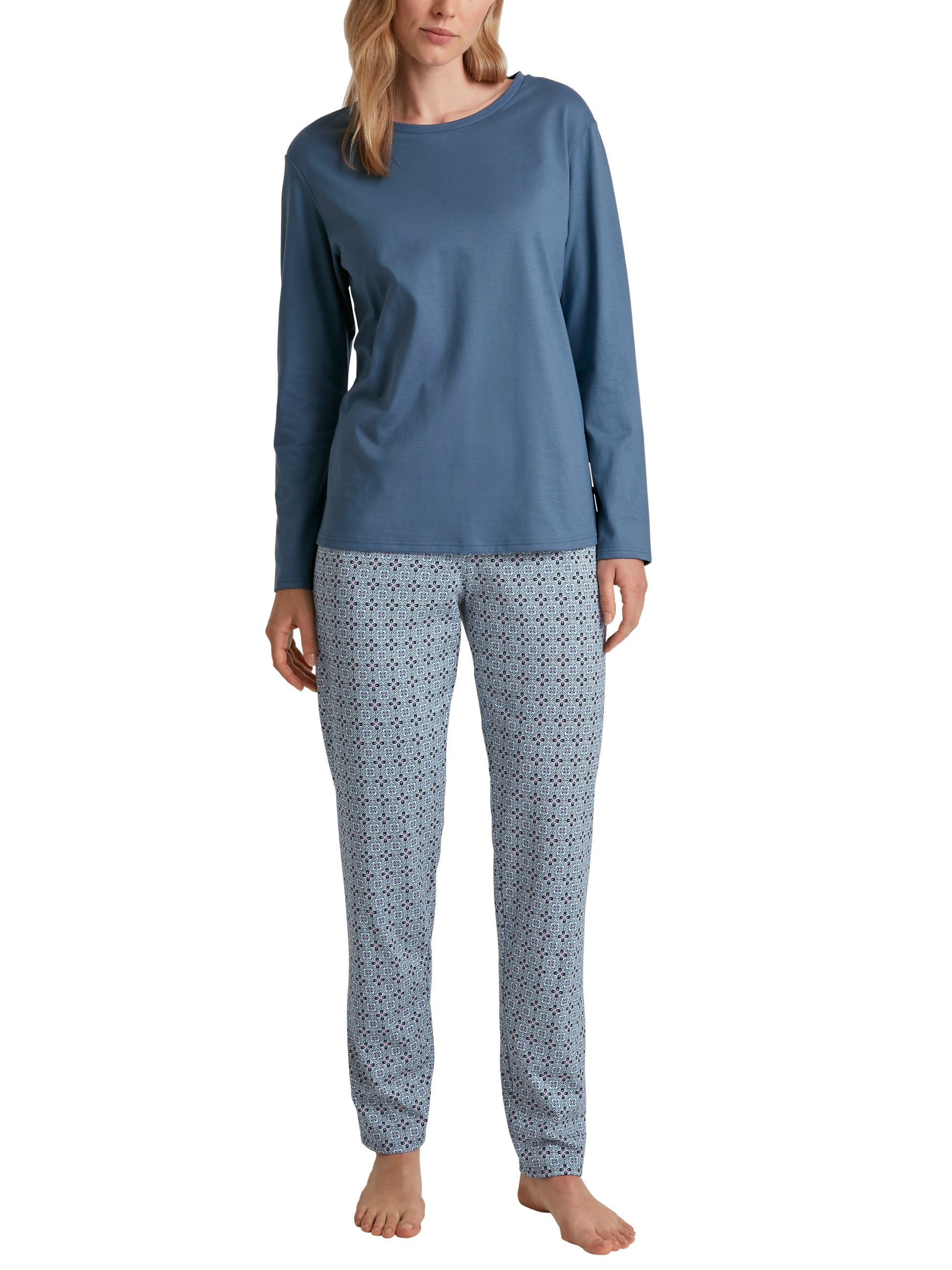 DAMEN Pyjama (Blue Cotton)